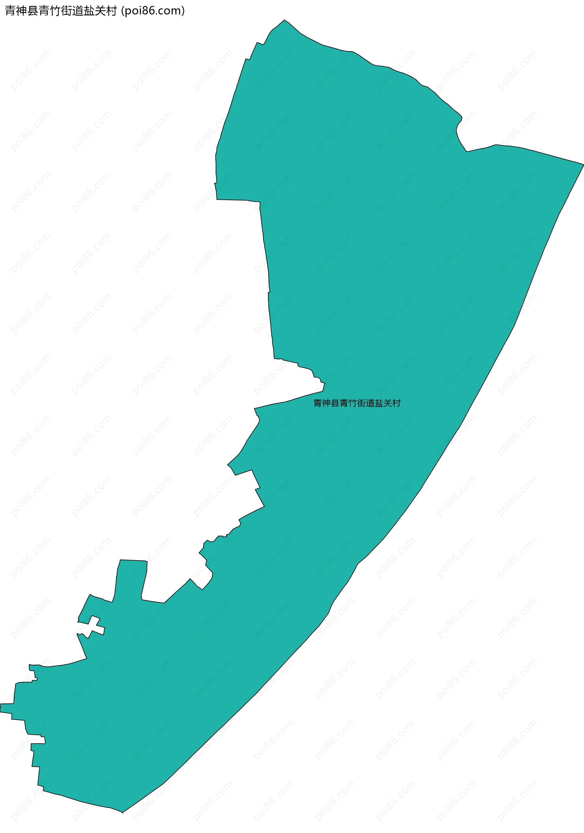青神县青竹街道盐关村边界地图