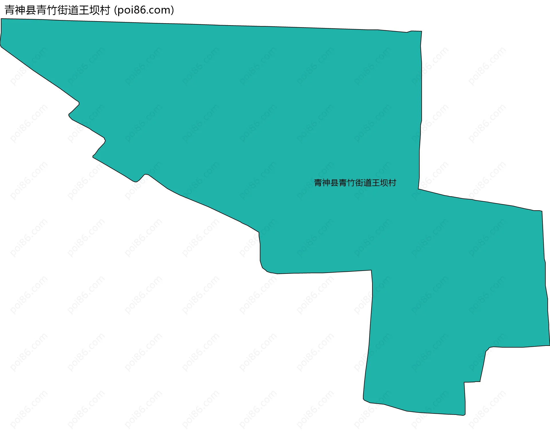 青神县青竹街道王坝村边界地图