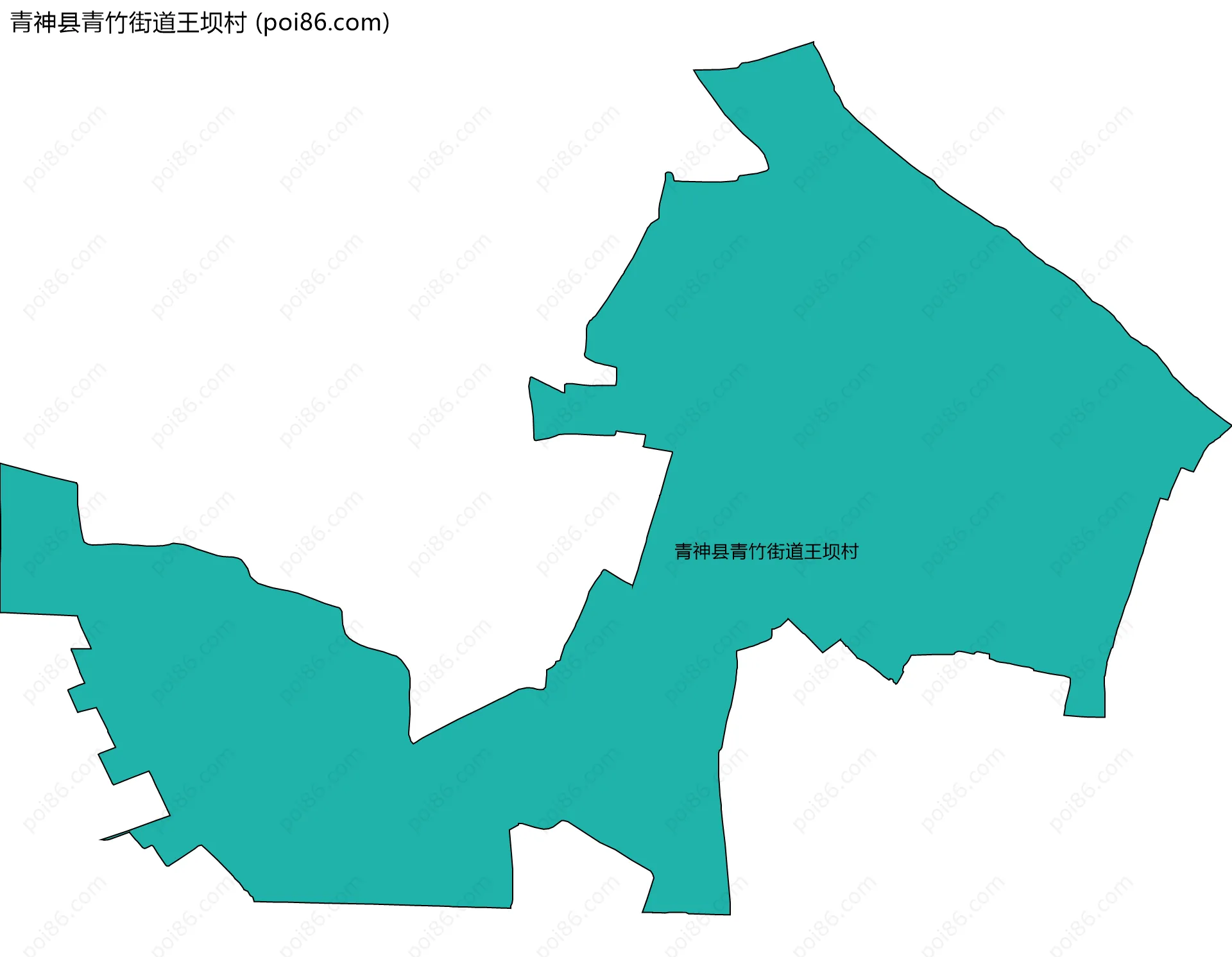青神县青竹街道王坝村边界地图