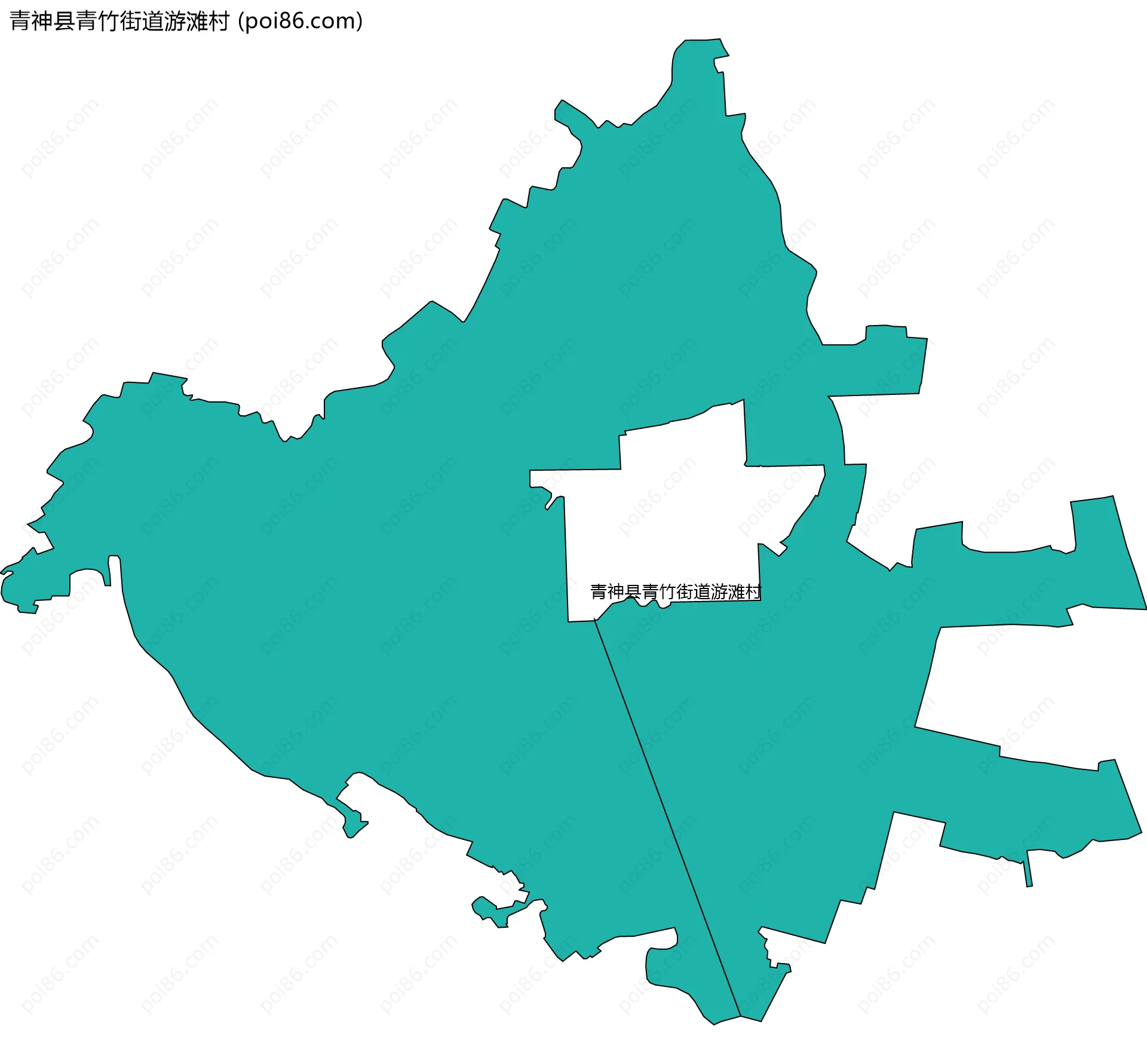青神县青竹街道游滩村边界地图