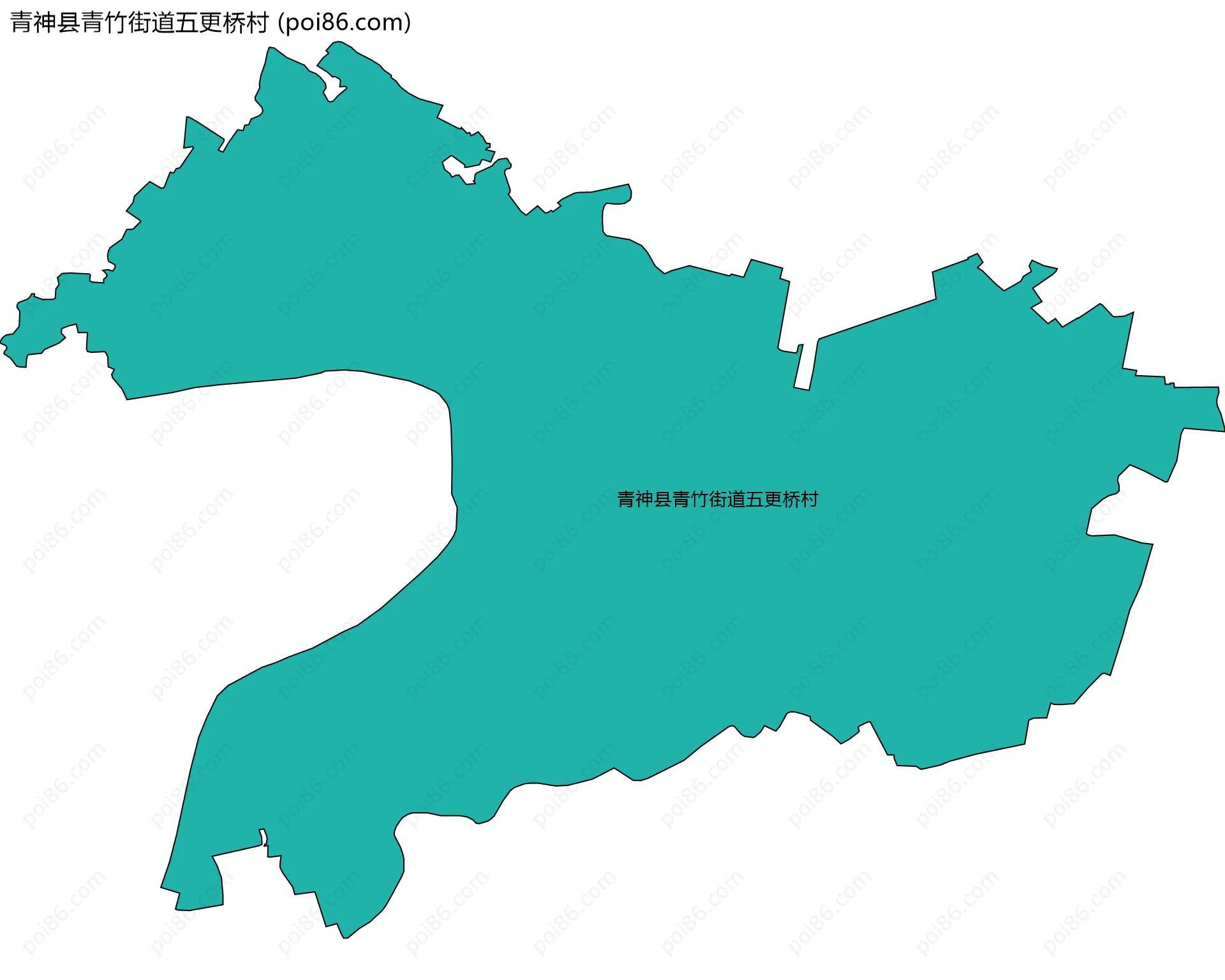 青神县青竹街道五更桥村边界地图