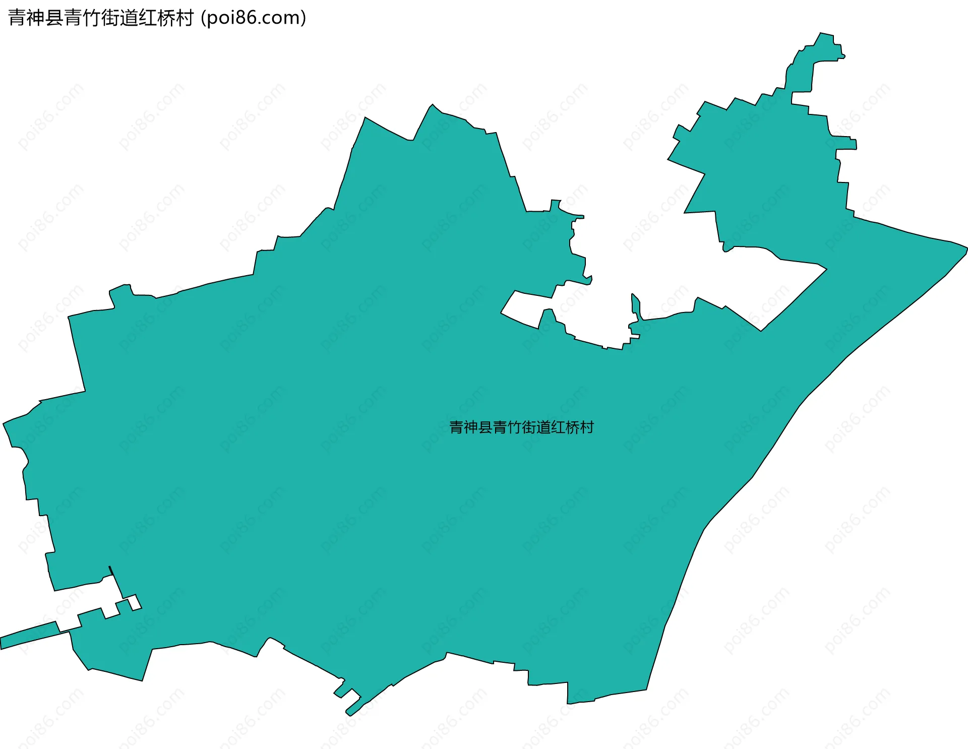 青神县青竹街道红桥村边界地图