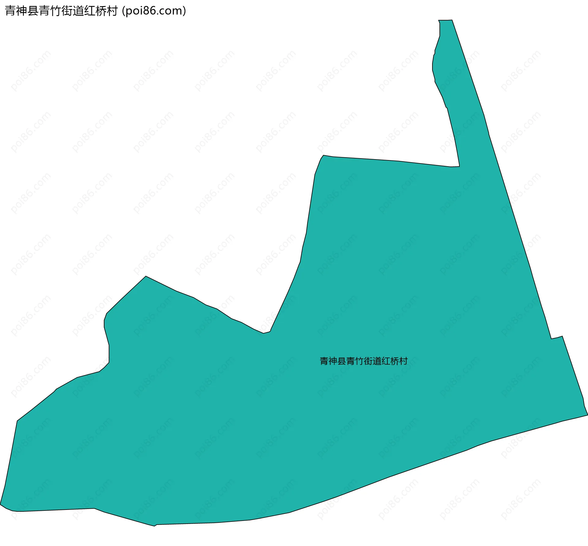 青神县青竹街道红桥村边界地图
