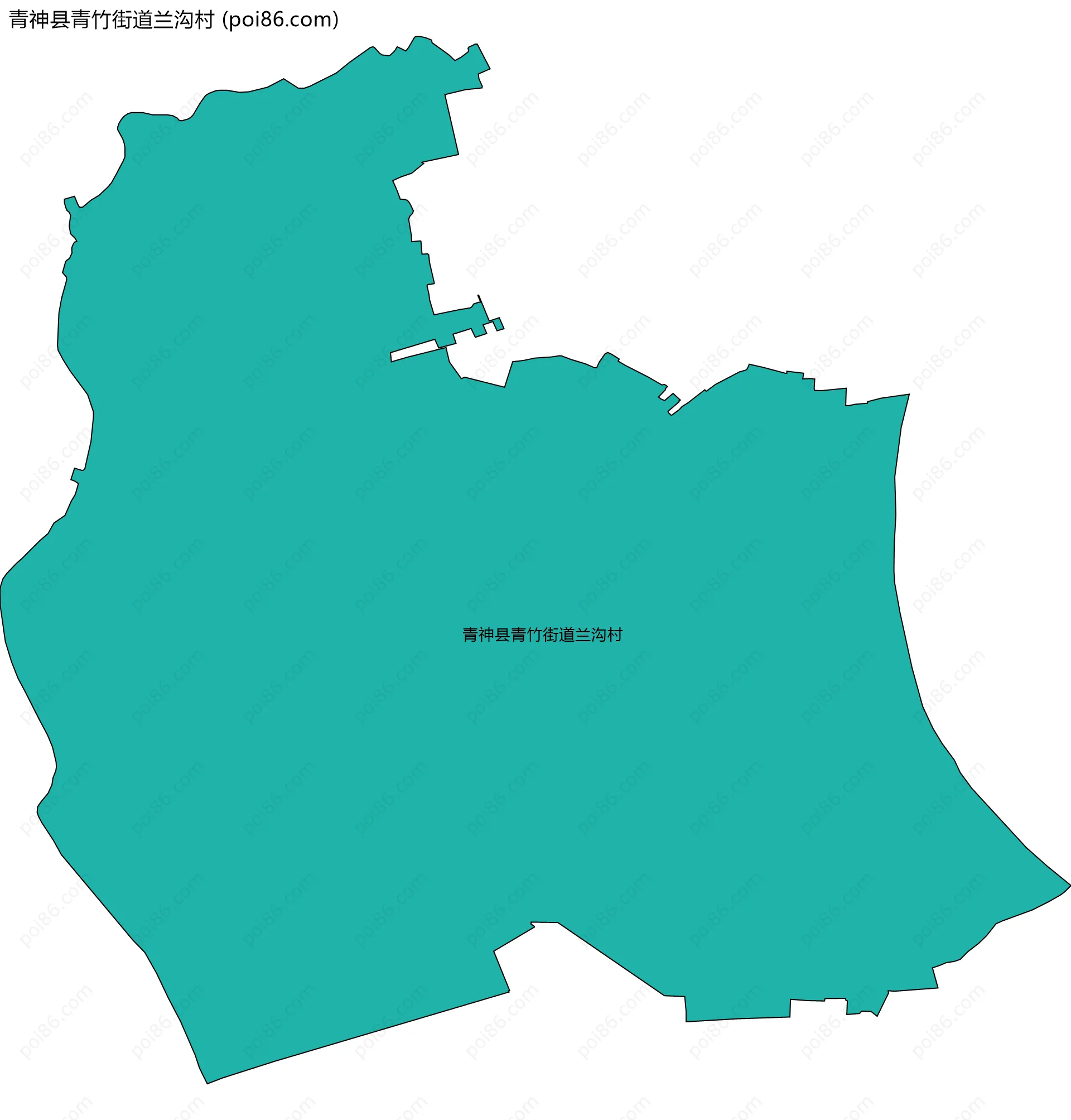 青神县青竹街道兰沟村边界地图