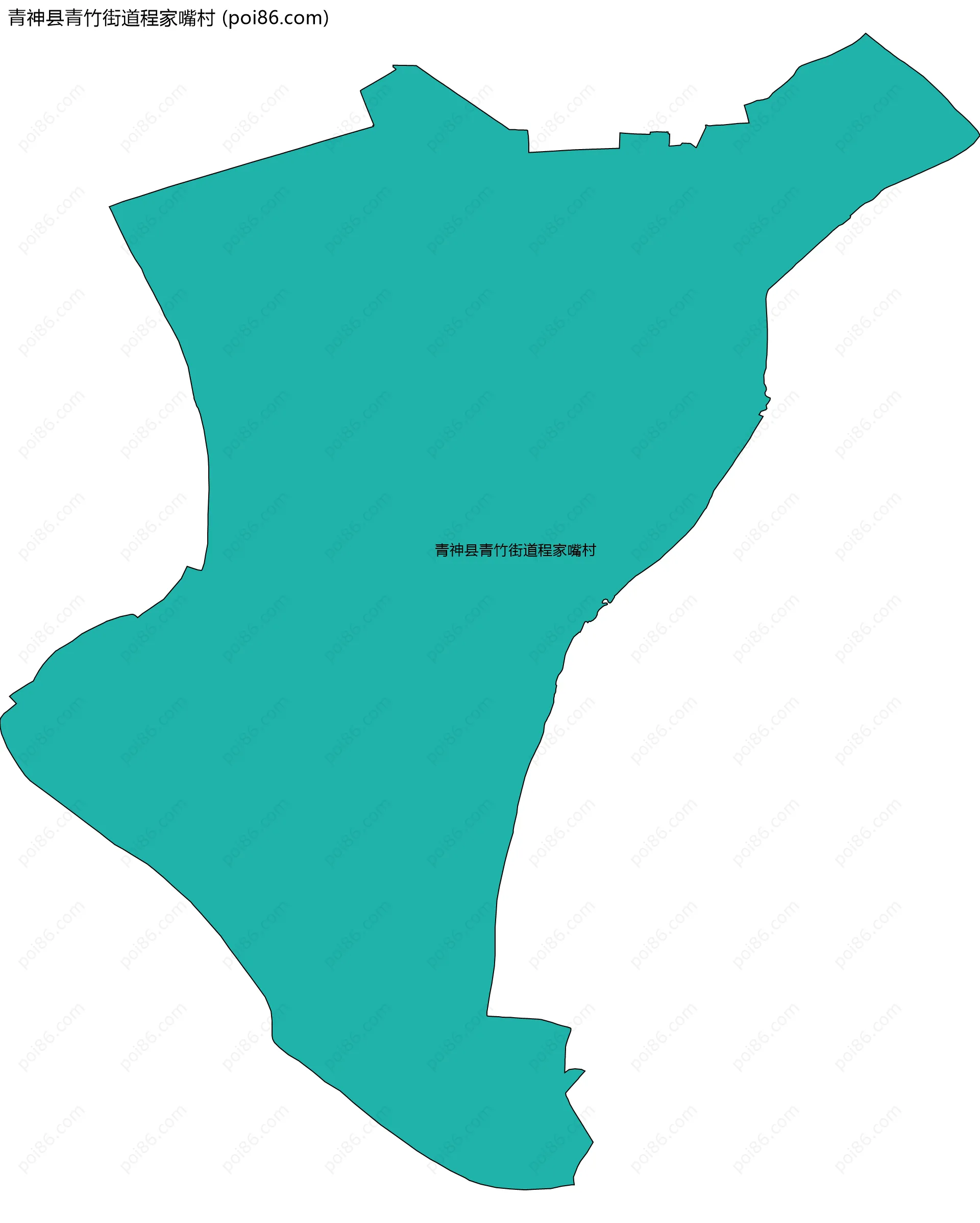 青神县青竹街道程家嘴村边界地图