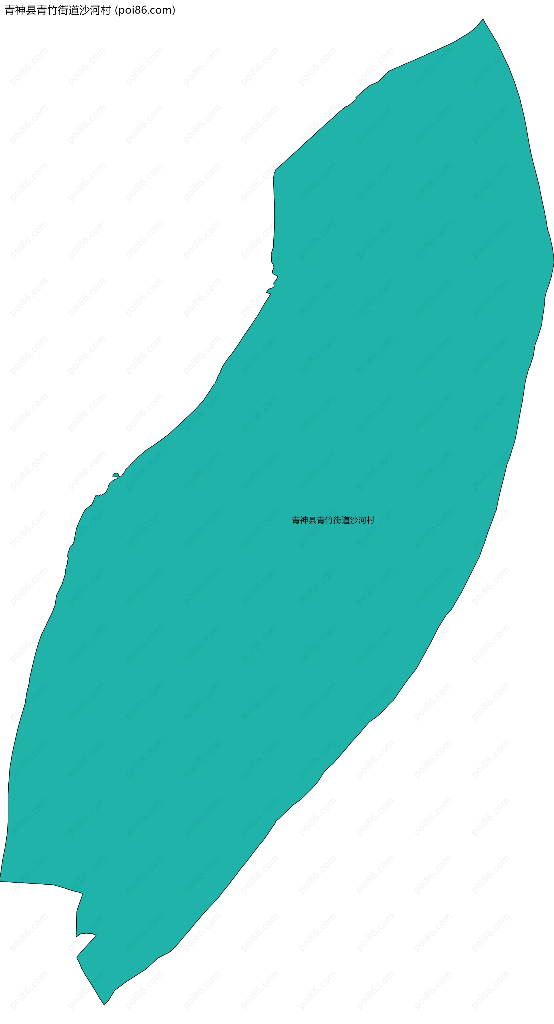 青神县青竹街道沙河村边界地图