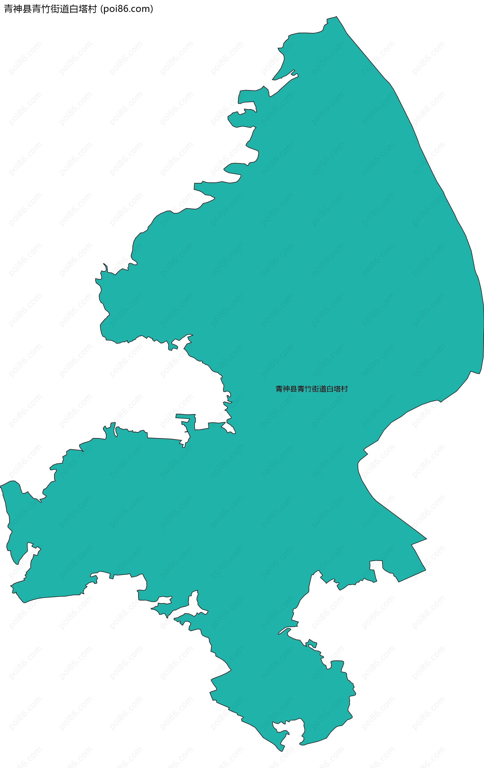青神县青竹街道白塔村边界地图