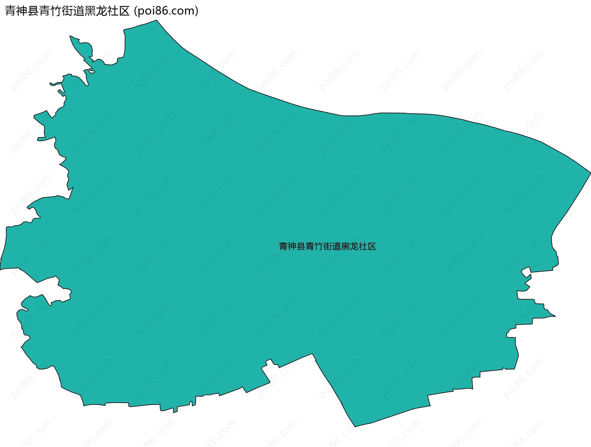 青神县青竹街道黑龙社区边界地图