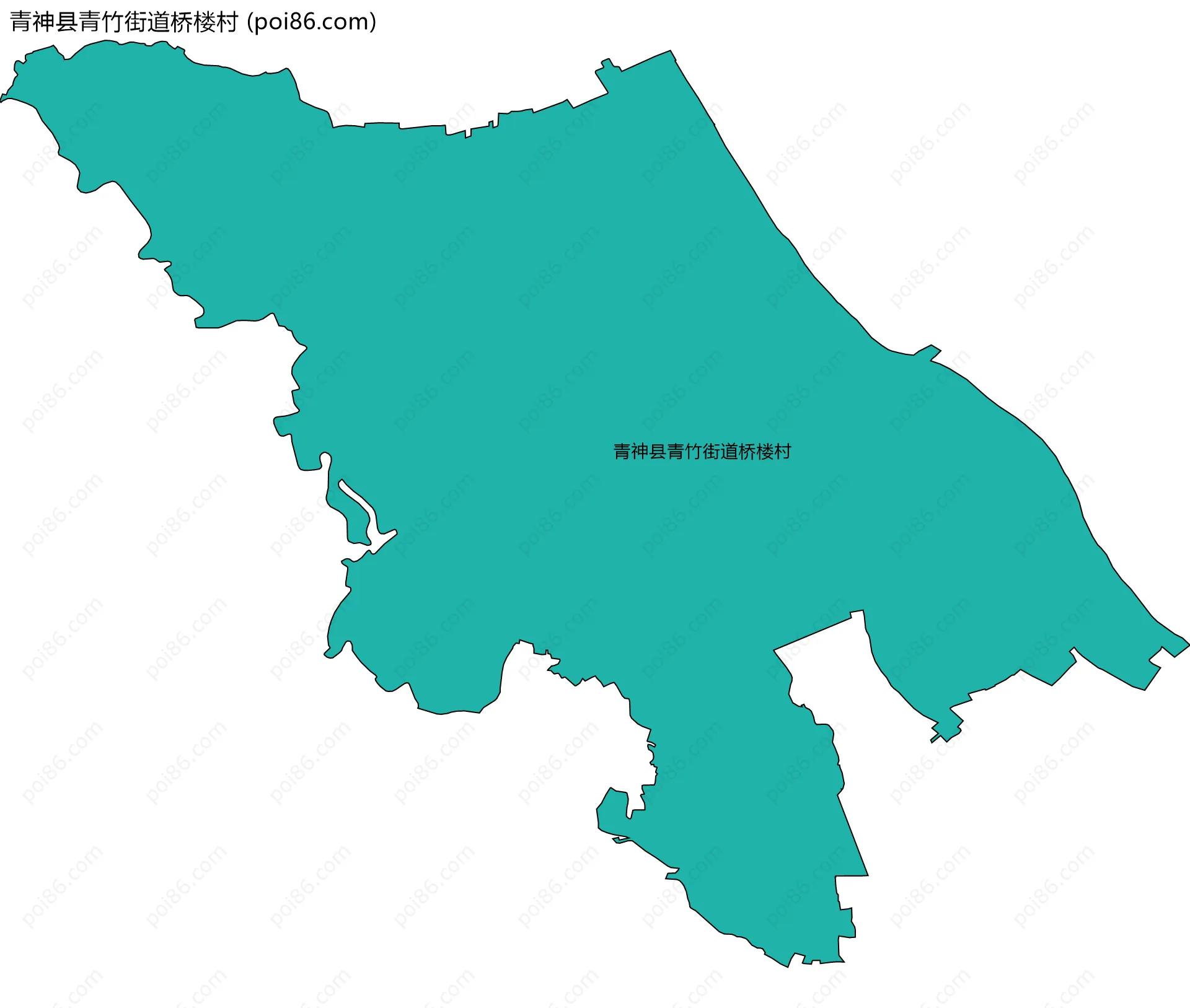 青神县青竹街道桥楼村边界地图