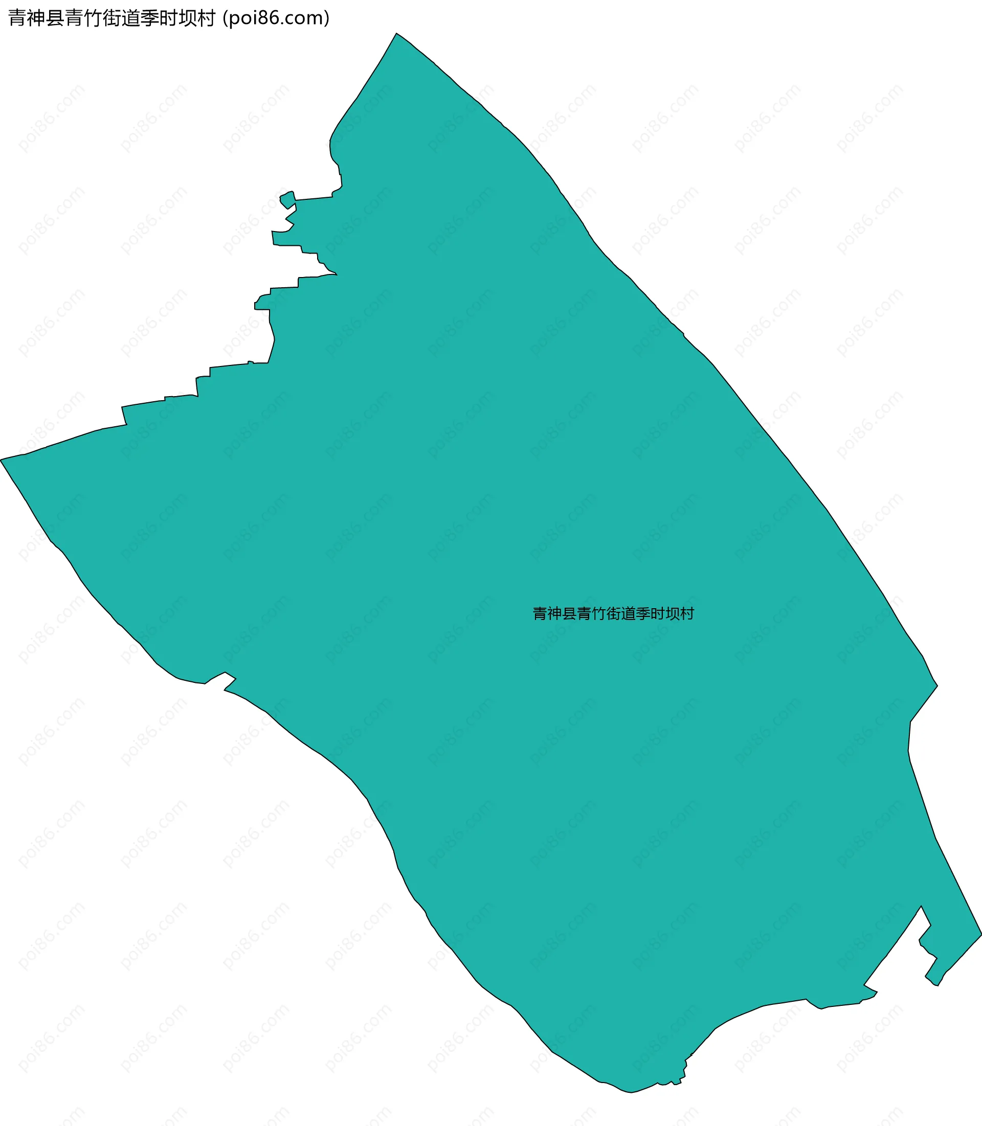 青神县青竹街道季时坝村边界地图