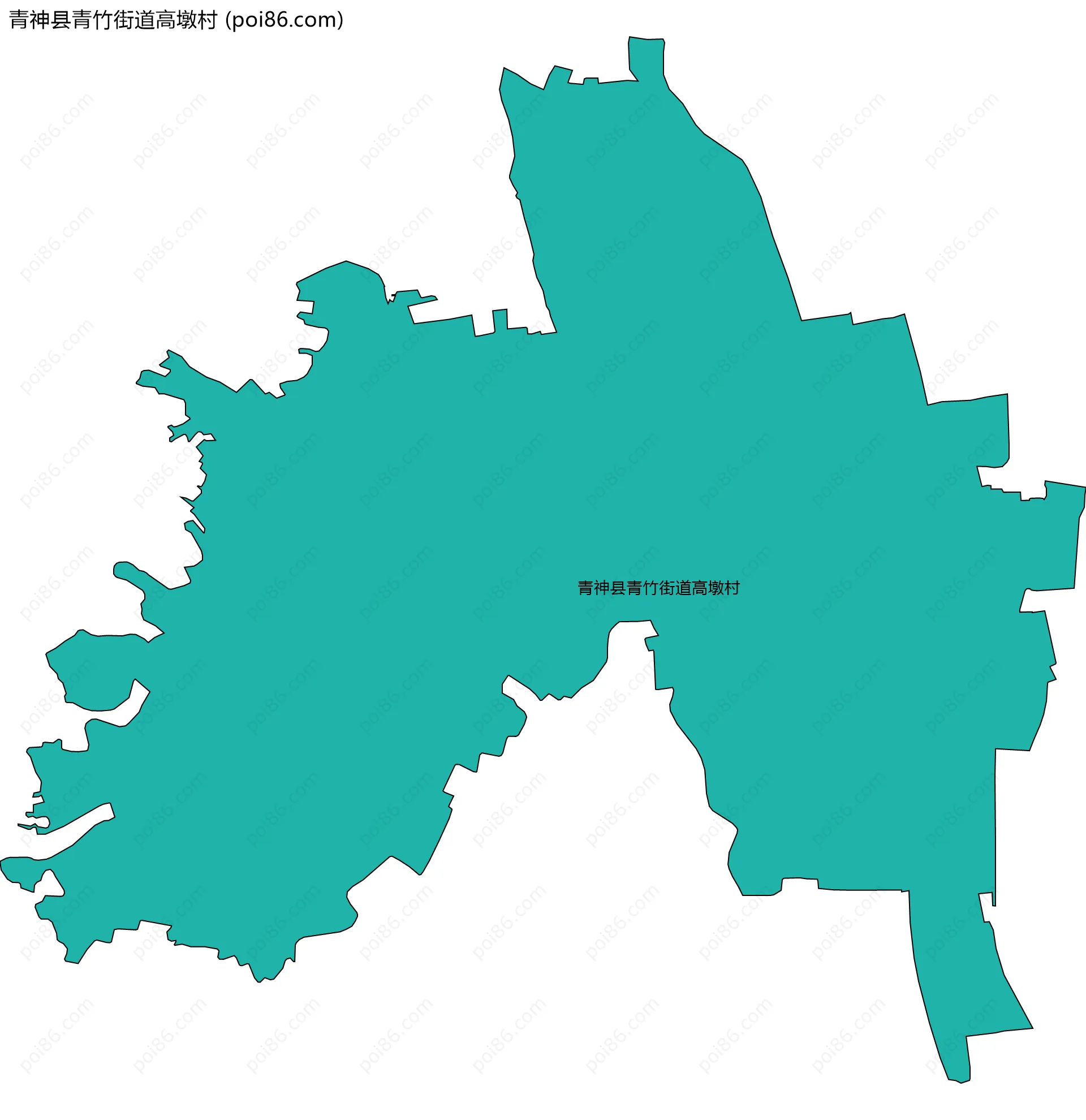 青神县青竹街道高墩村边界地图