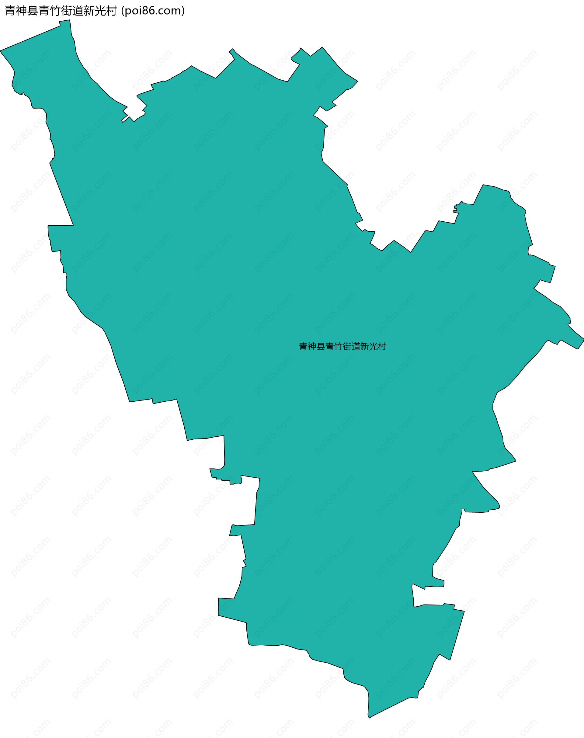 青神县青竹街道新光村边界地图