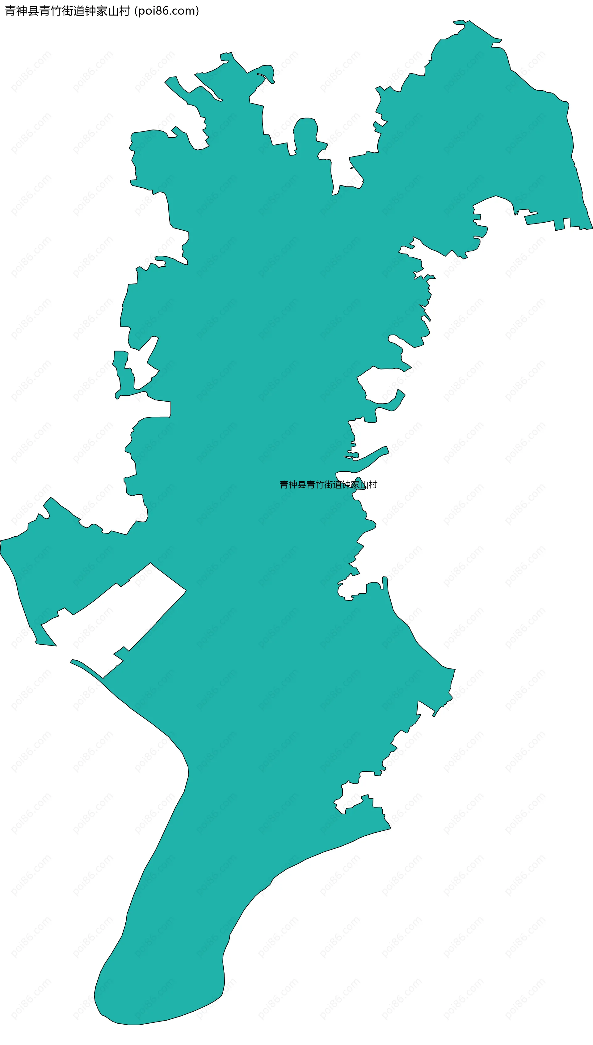 青神县青竹街道钟家山村边界地图
