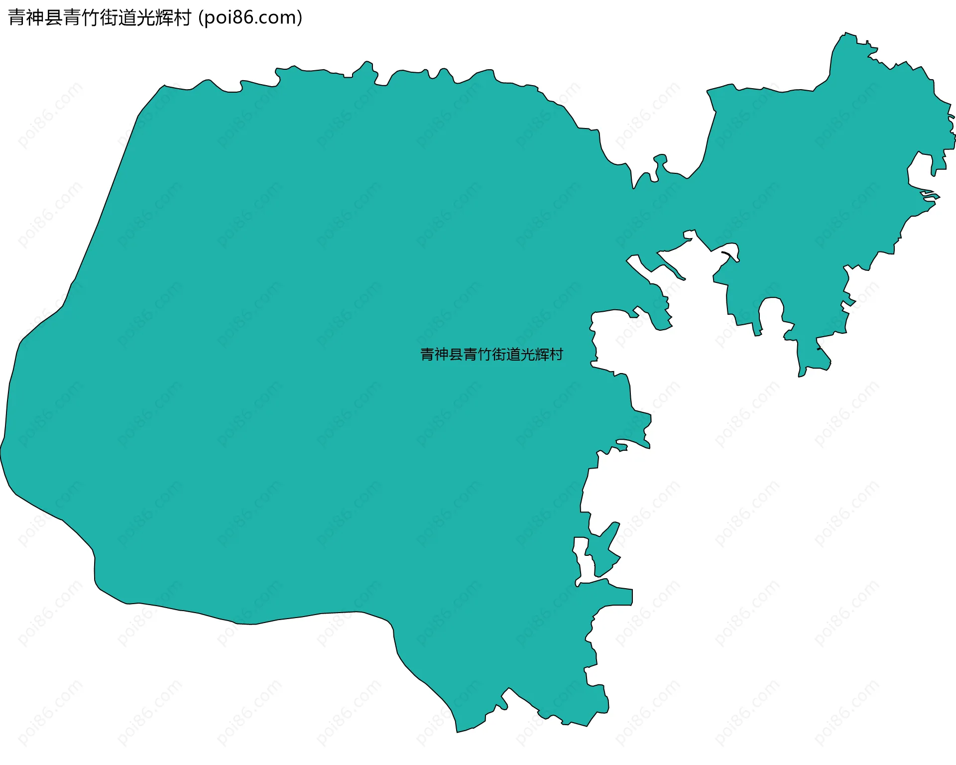 青神县青竹街道光辉村边界地图