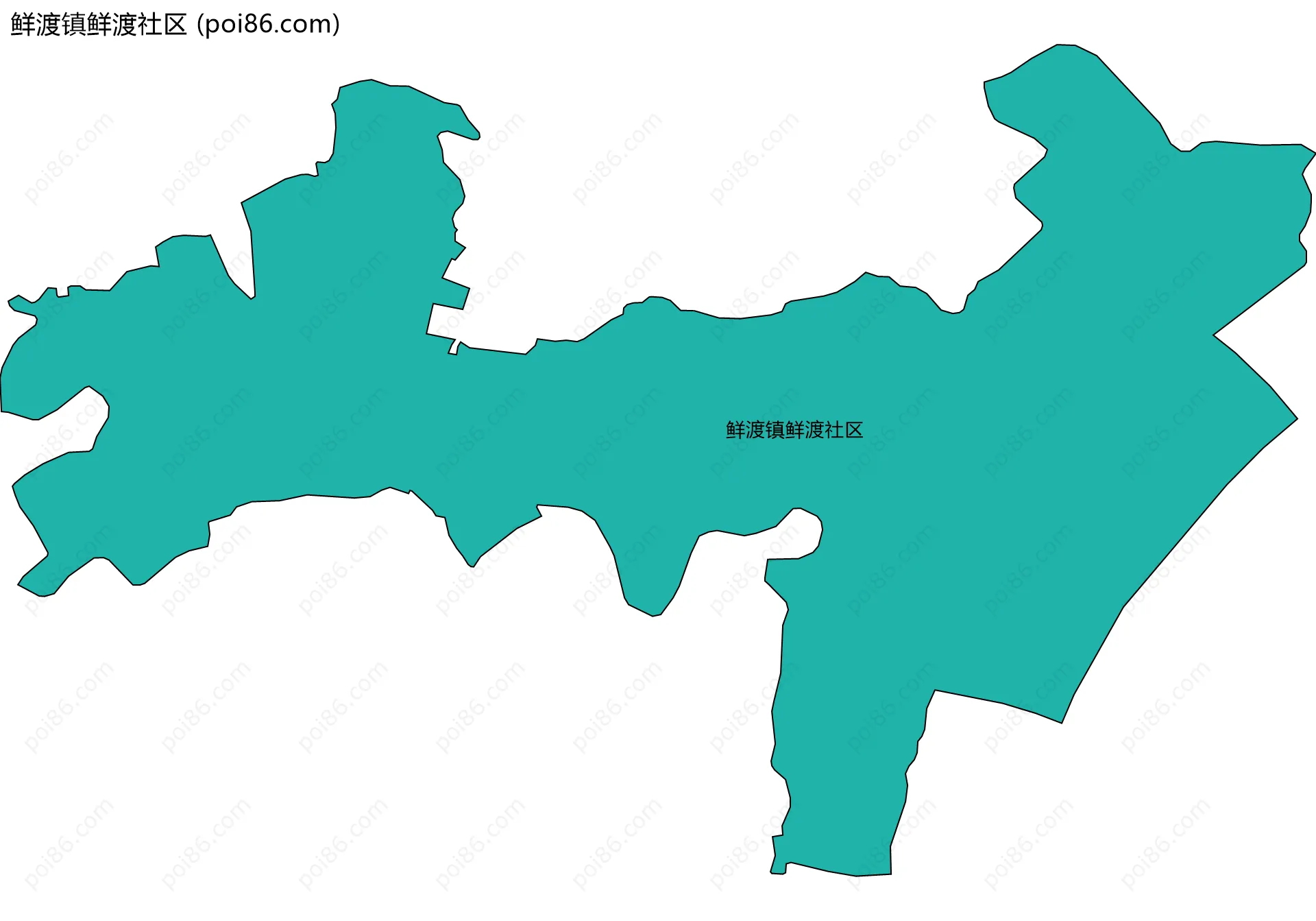 鲜渡镇鲜渡社区边界地图
