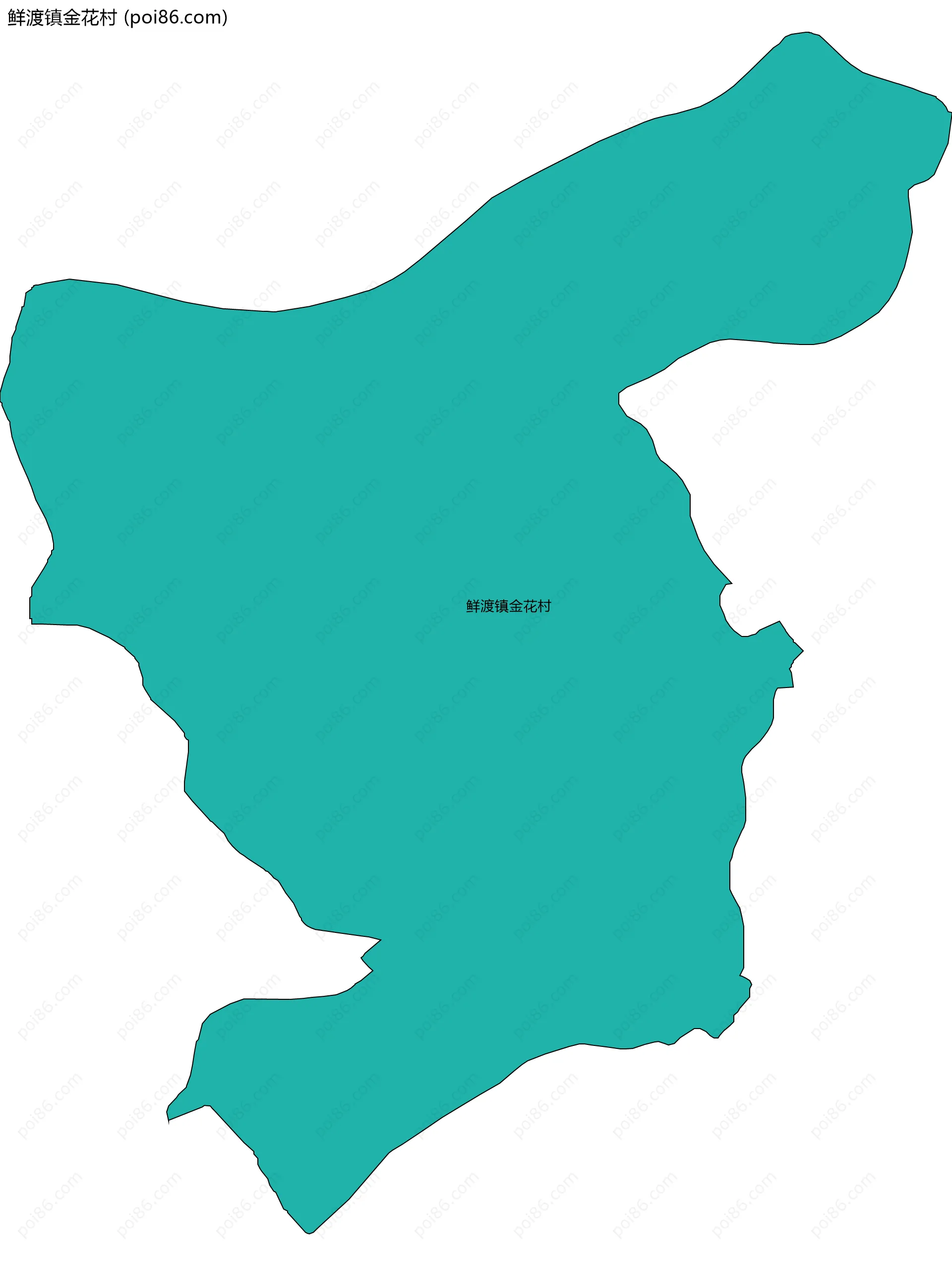 鲜渡镇金花村边界地图