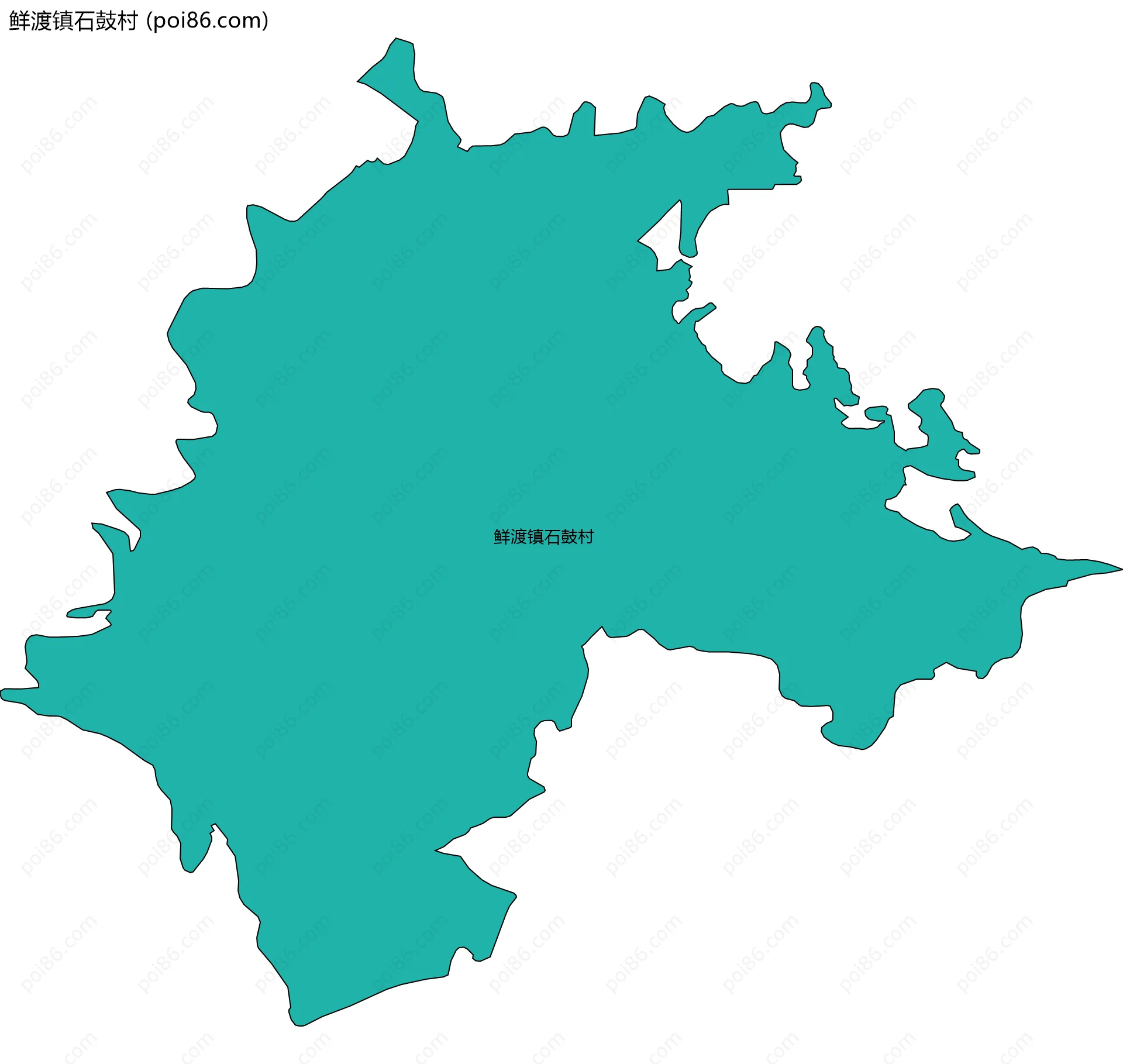 鲜渡镇石鼓村边界地图