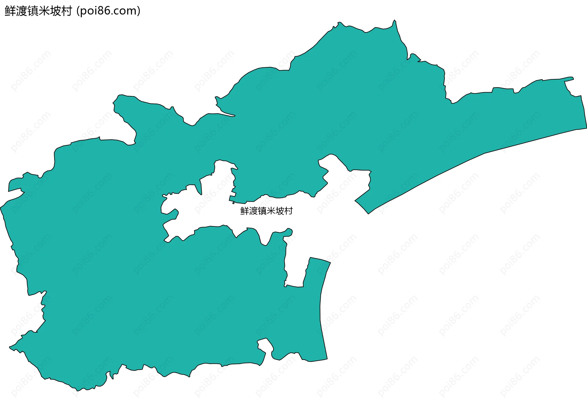 鲜渡镇米坡村边界地图