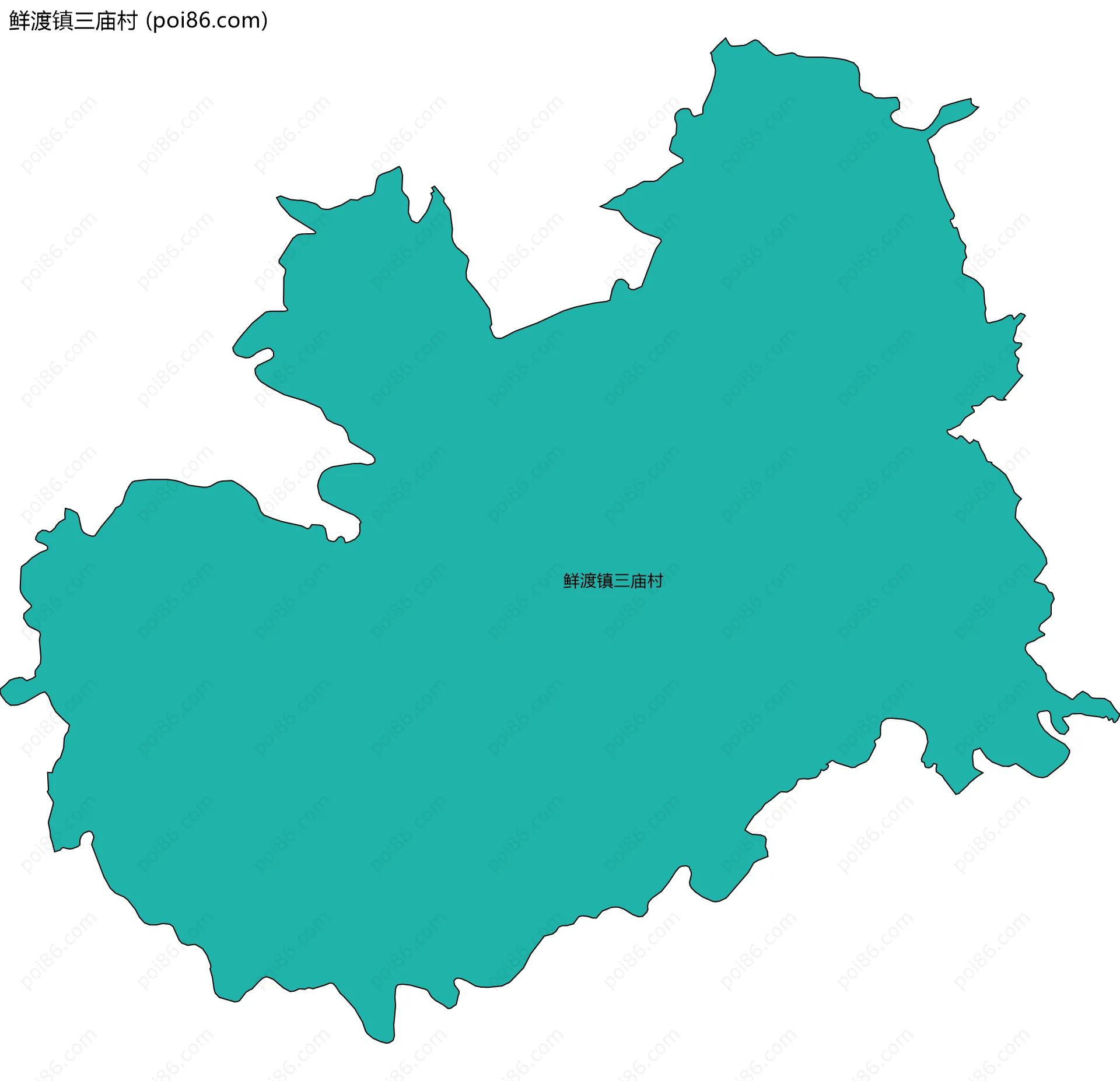 鲜渡镇三庙村边界地图