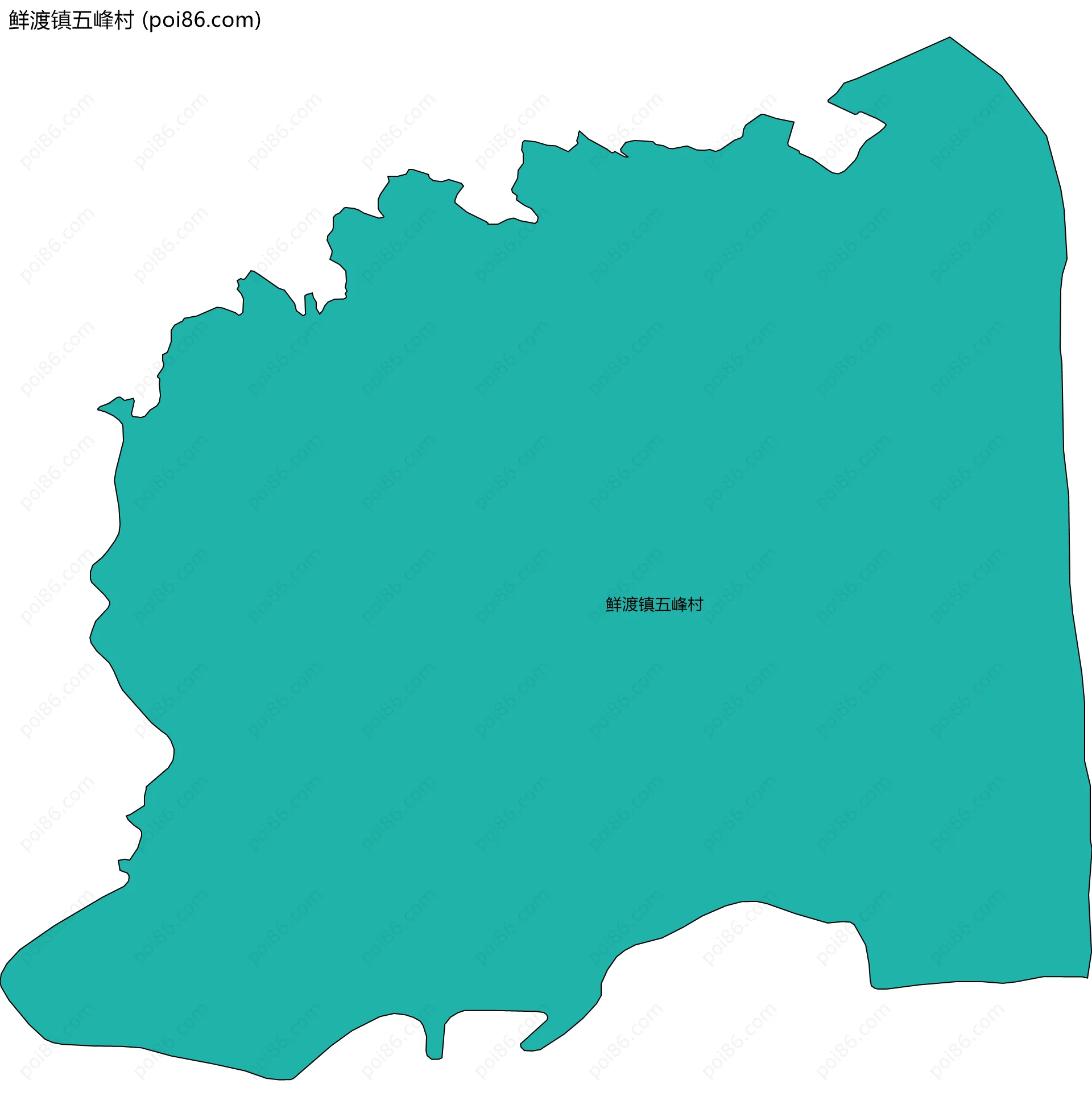 鲜渡镇五峰村边界地图
