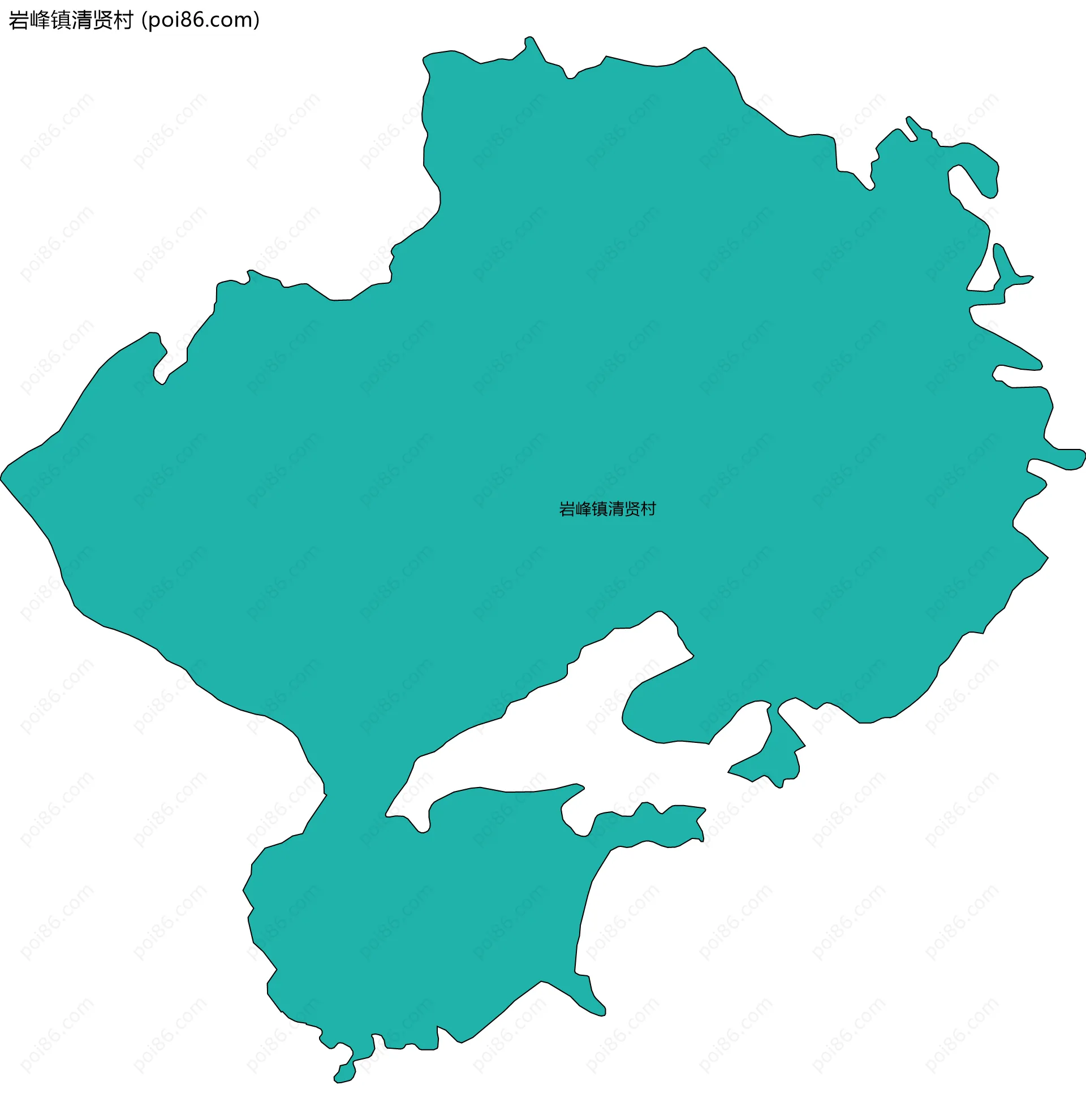 岩峰镇清贤村边界地图