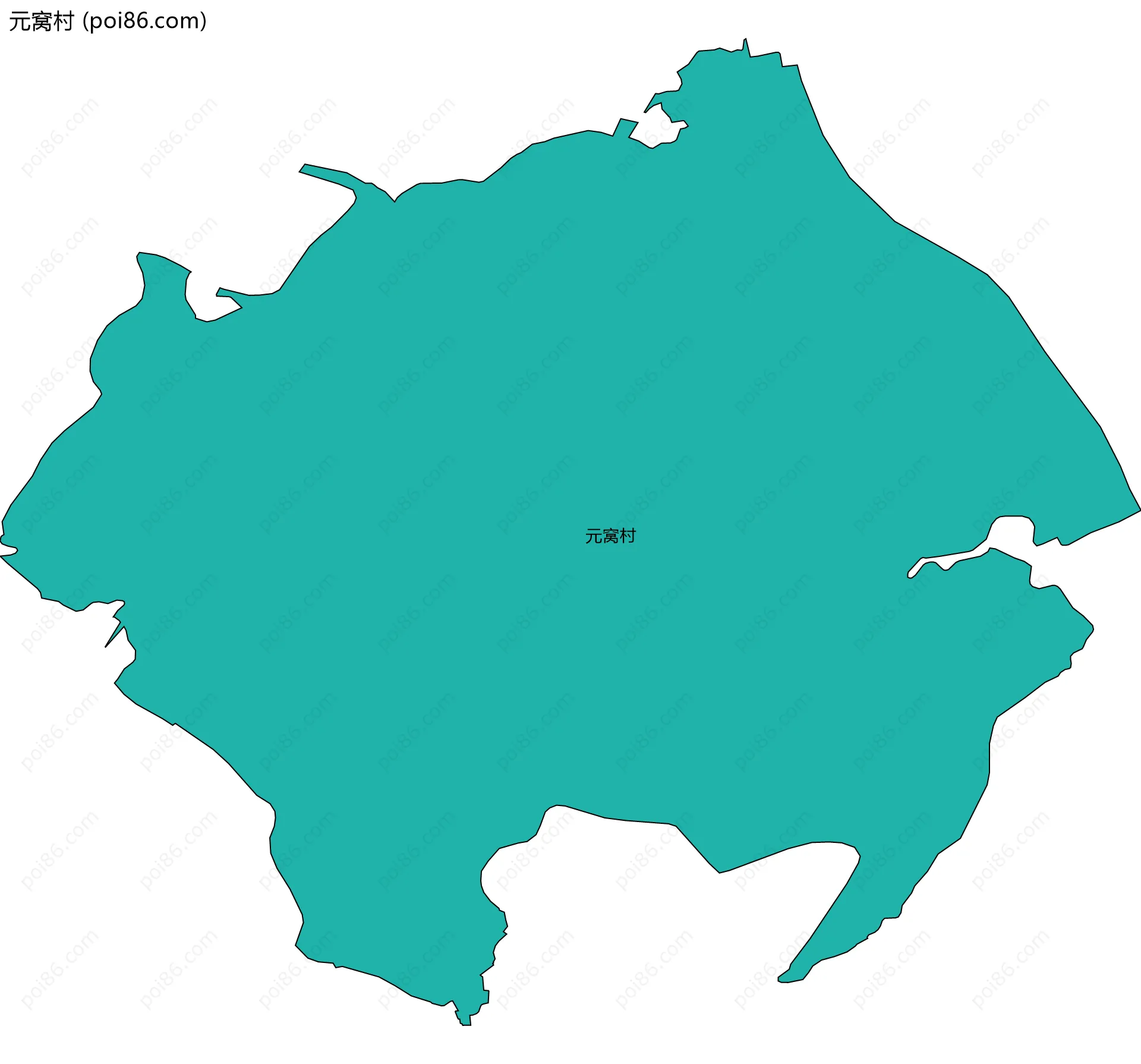 元窝村边界地图