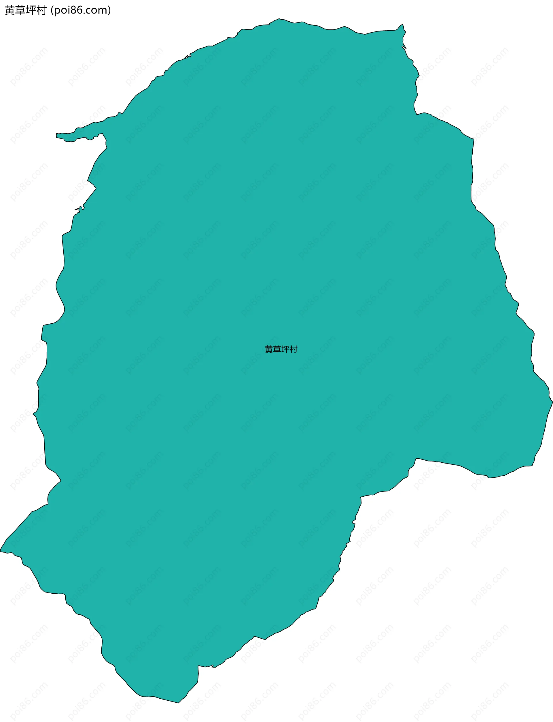 黄草坪村边界地图