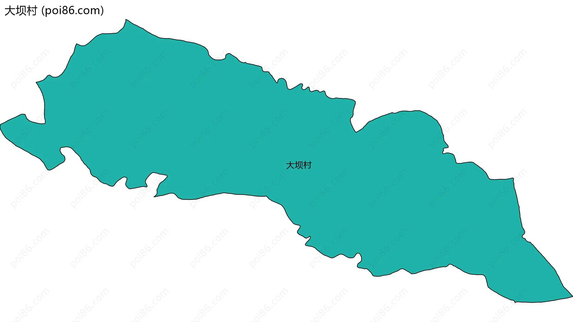 大坝村边界地图