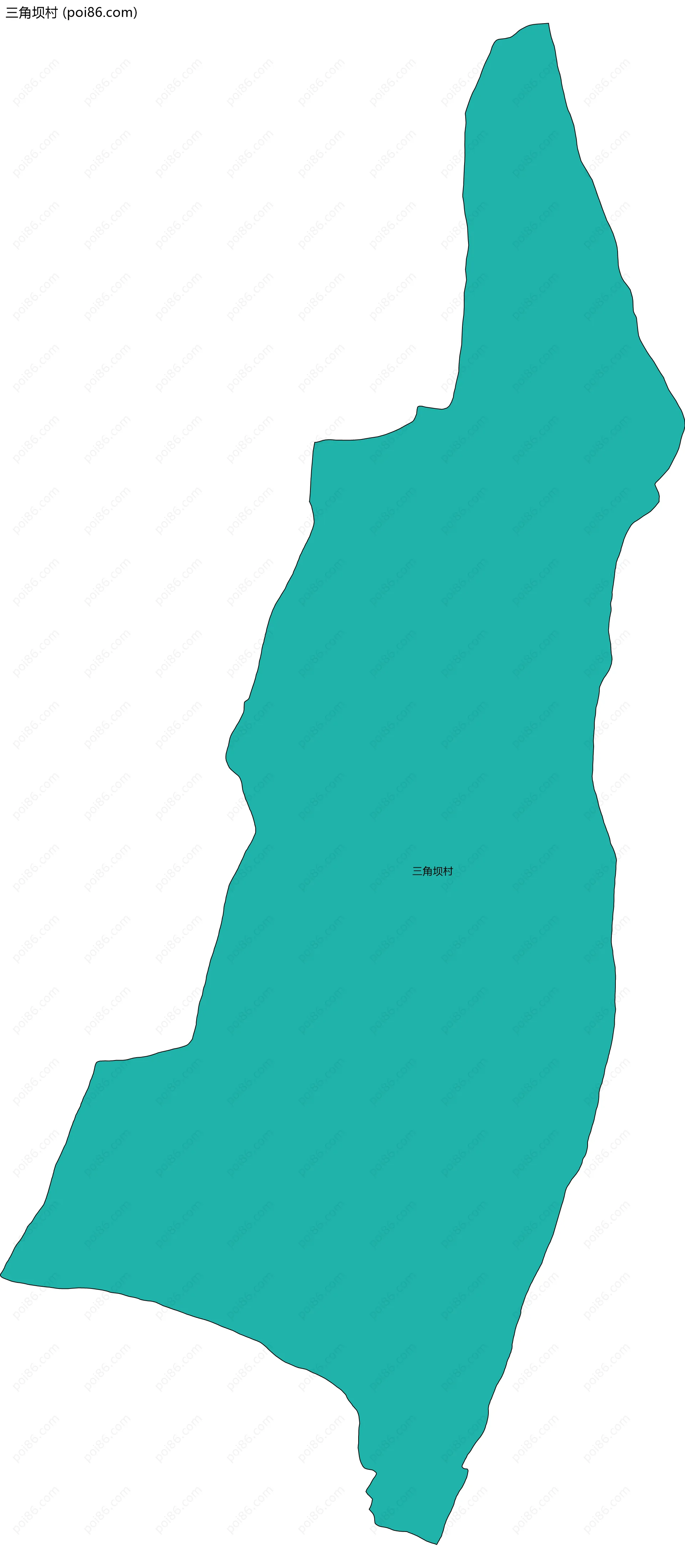 三角坝村边界地图