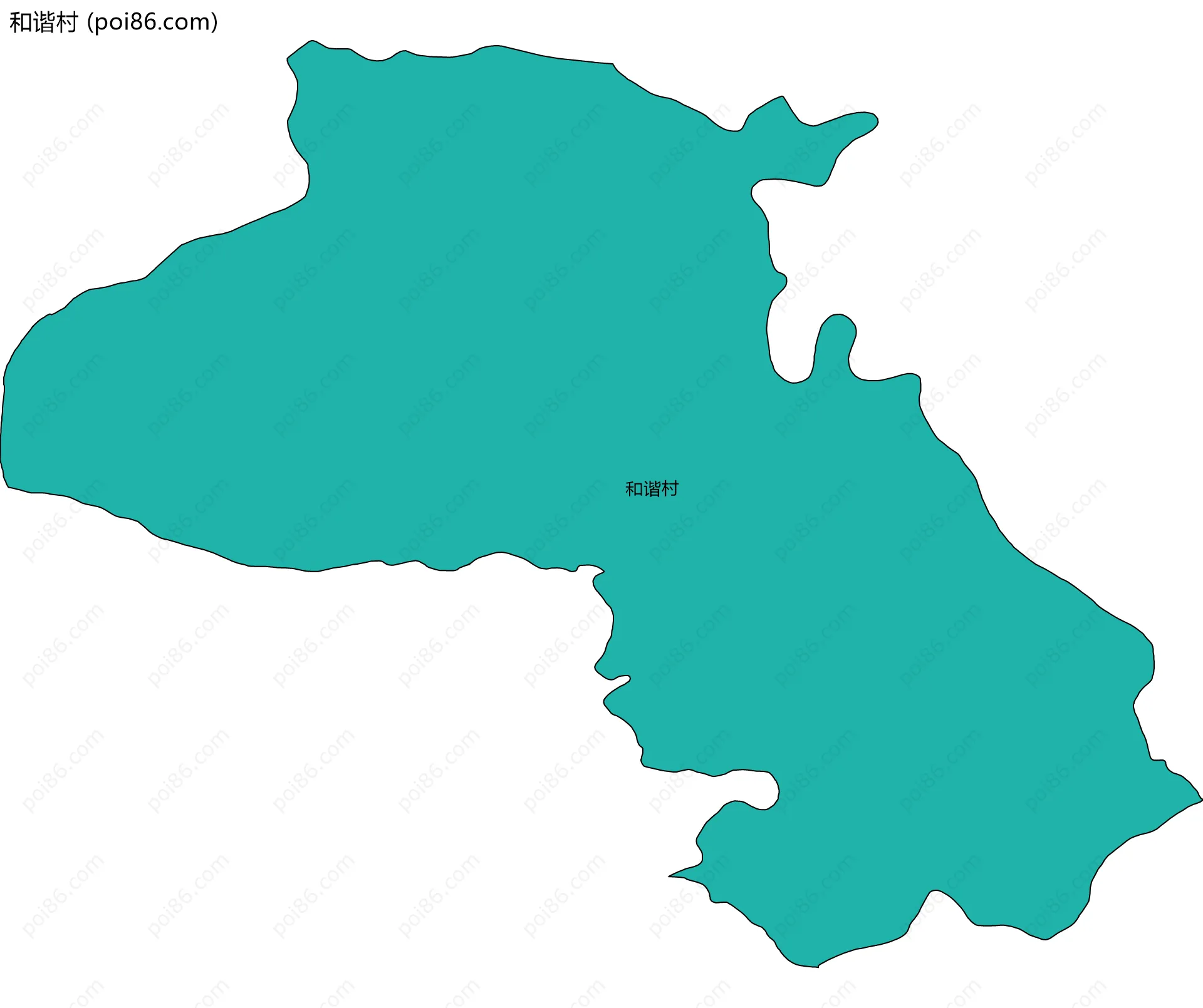 和谐村边界地图