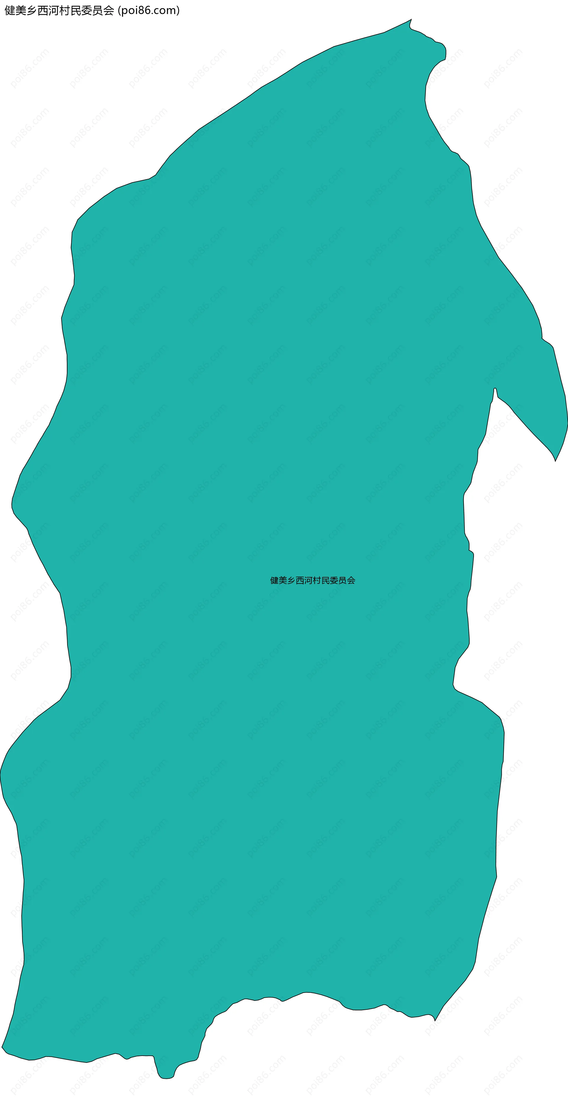 健美乡西河村民委员会边界地图