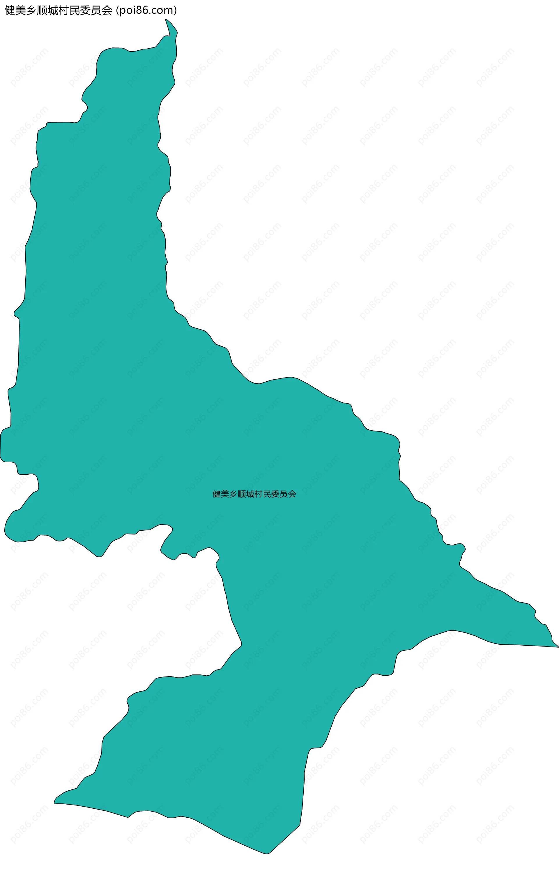 健美乡顺城村民委员会边界地图