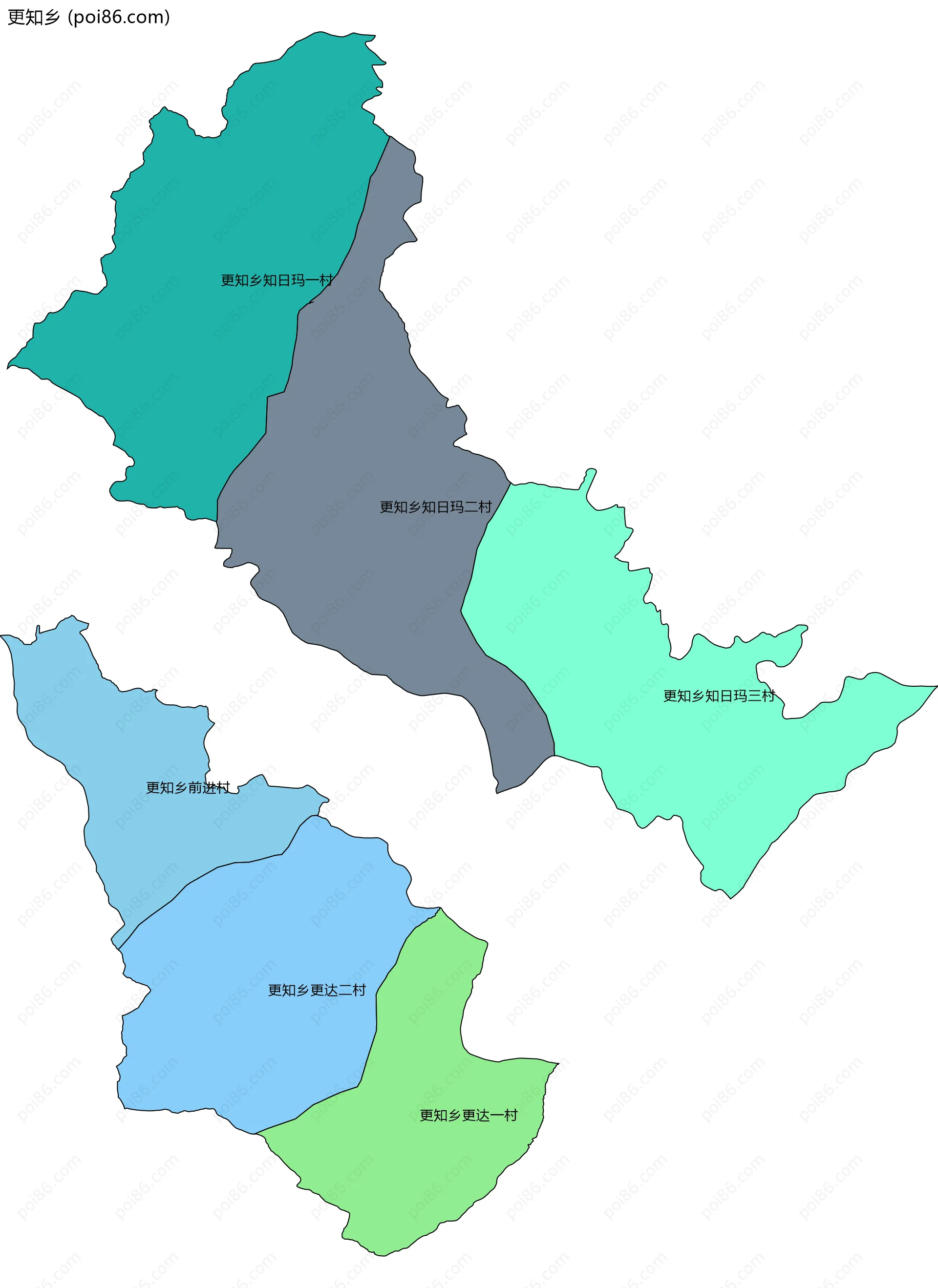 更知乡边界地图(五级行政区划)