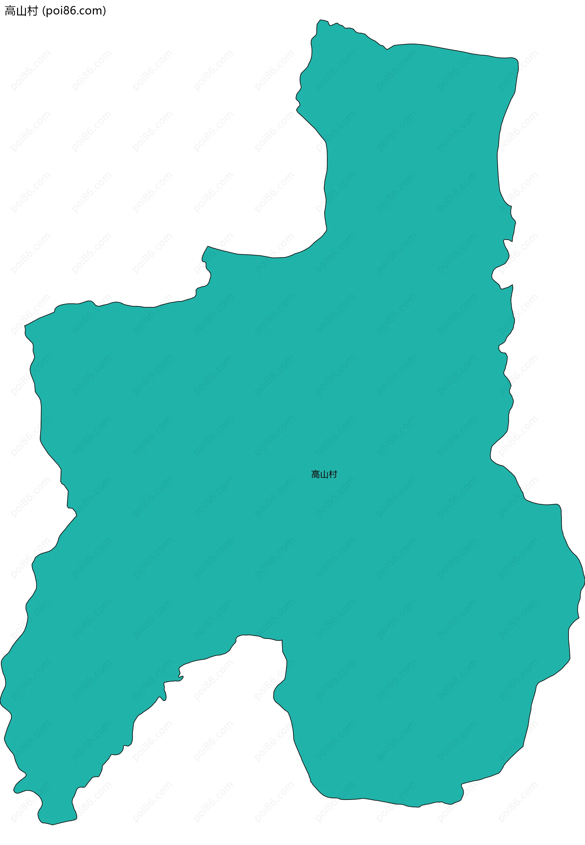 高山村边界地图
