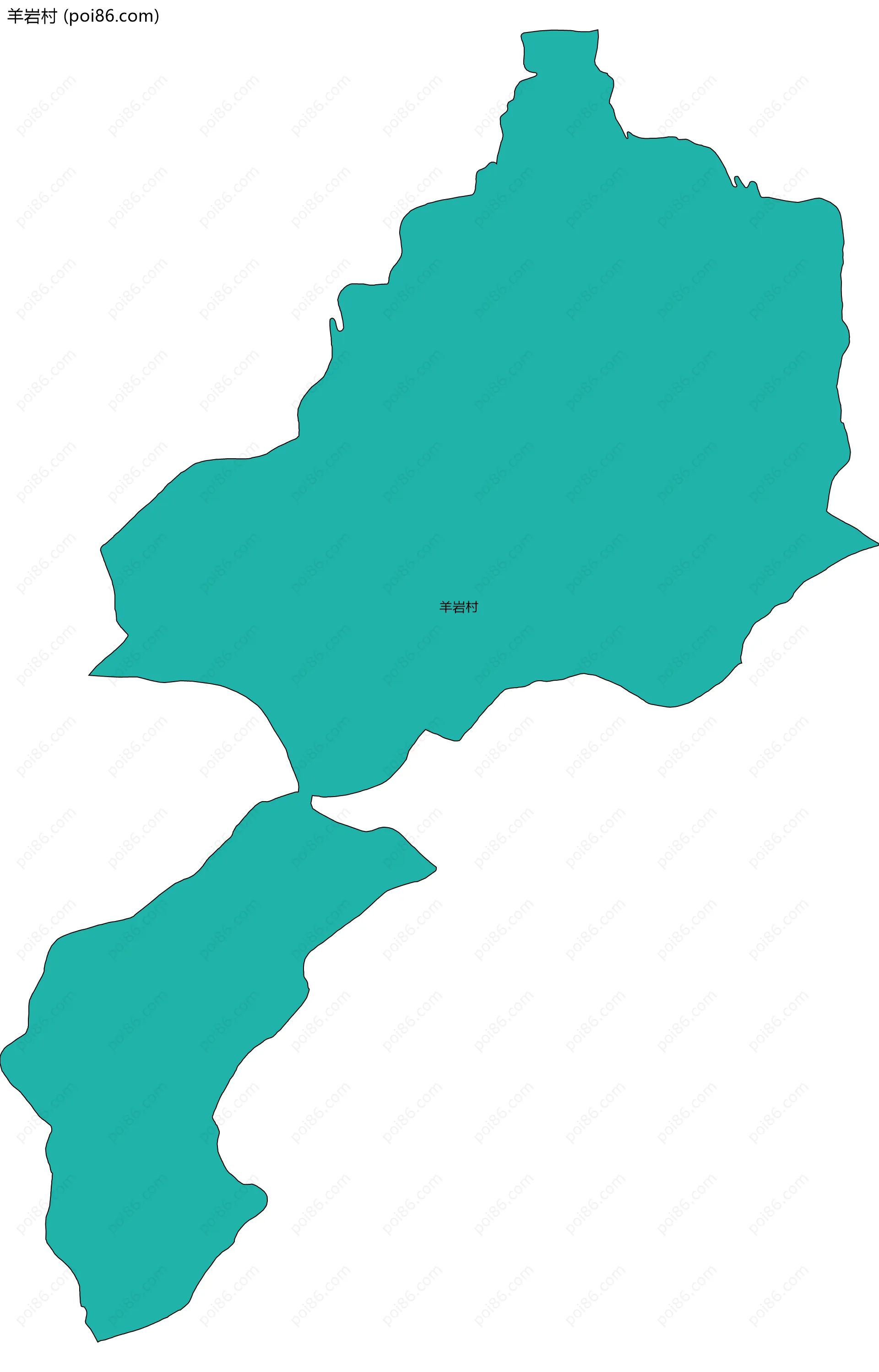 羊岩村边界地图