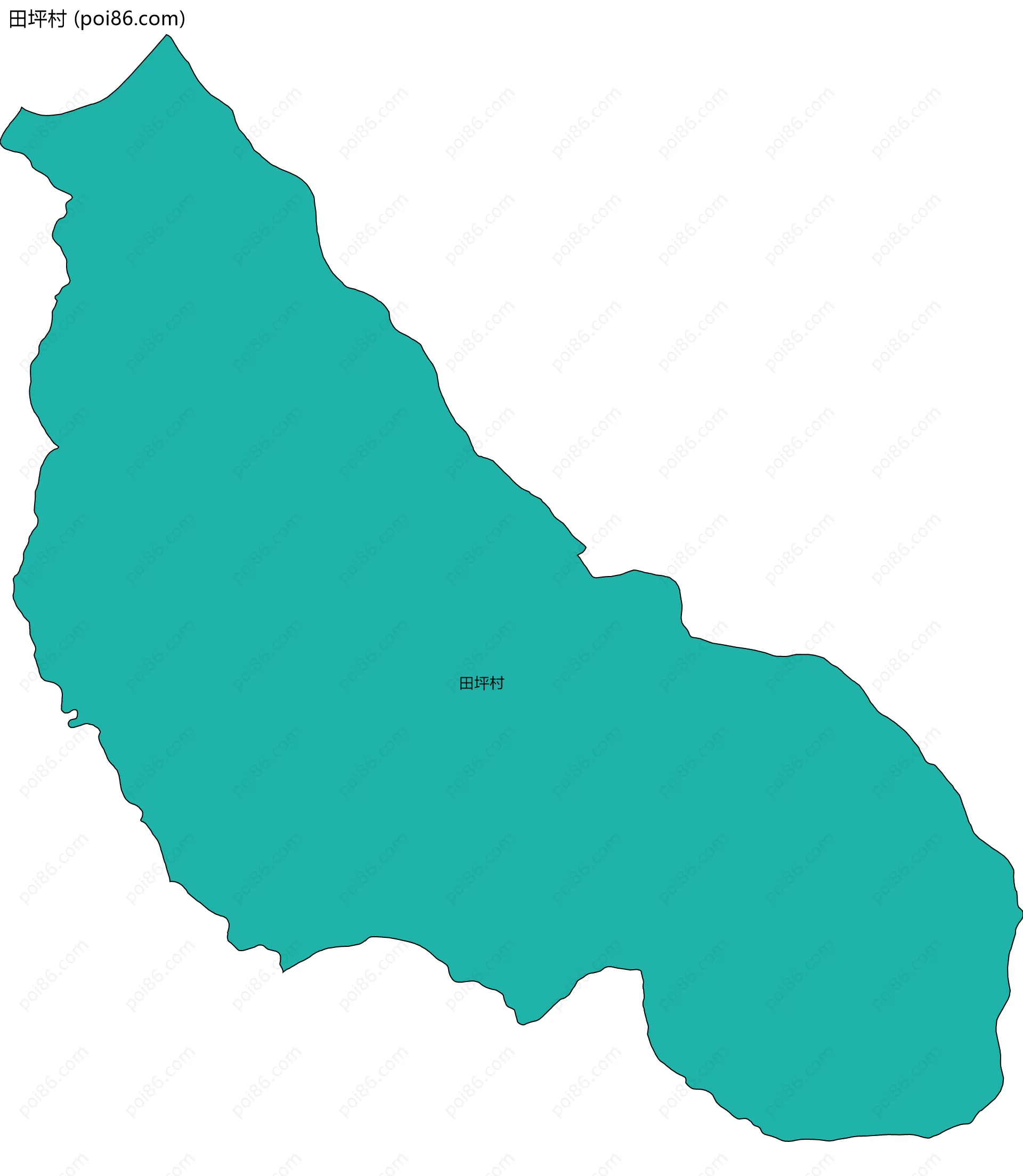 田坪村边界地图