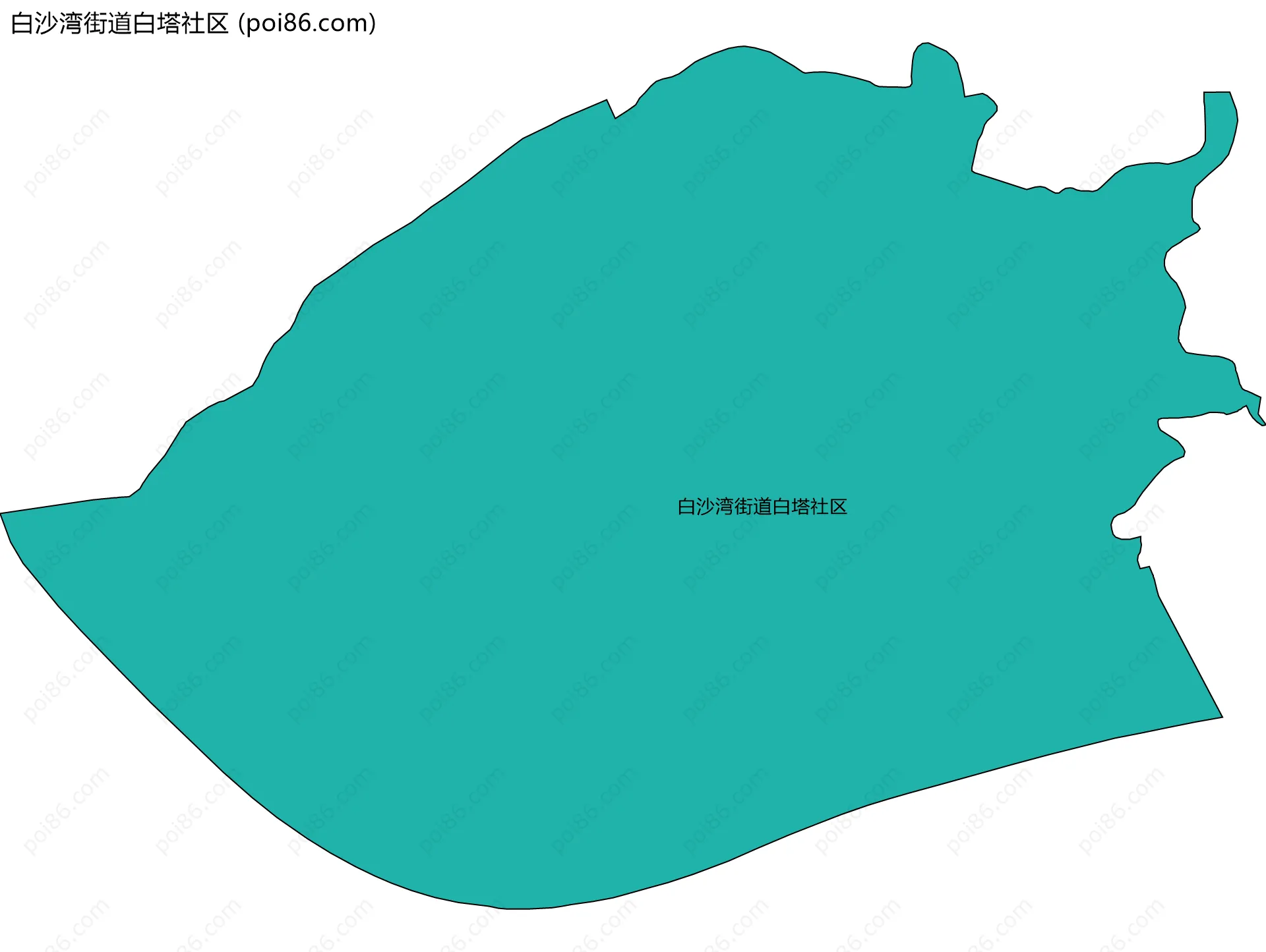 白沙湾街道白塔社区边界地图