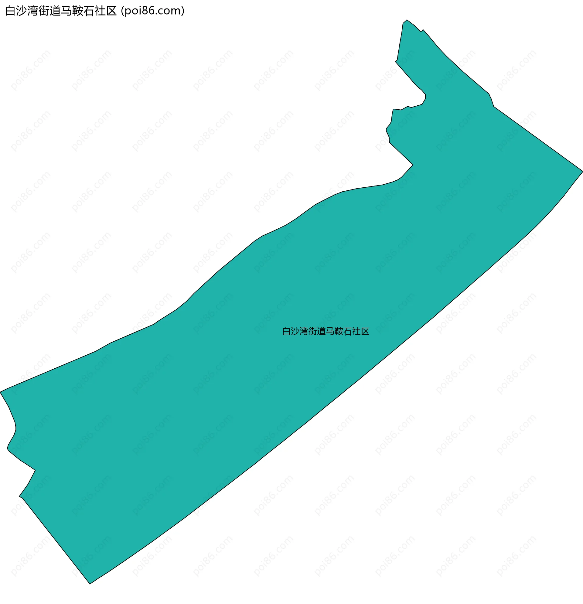 白沙湾街道马鞍石社区边界地图