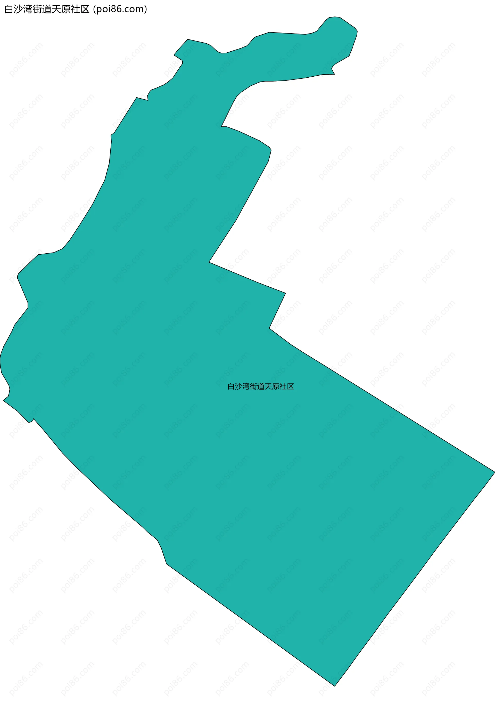 白沙湾街道天原社区边界地图