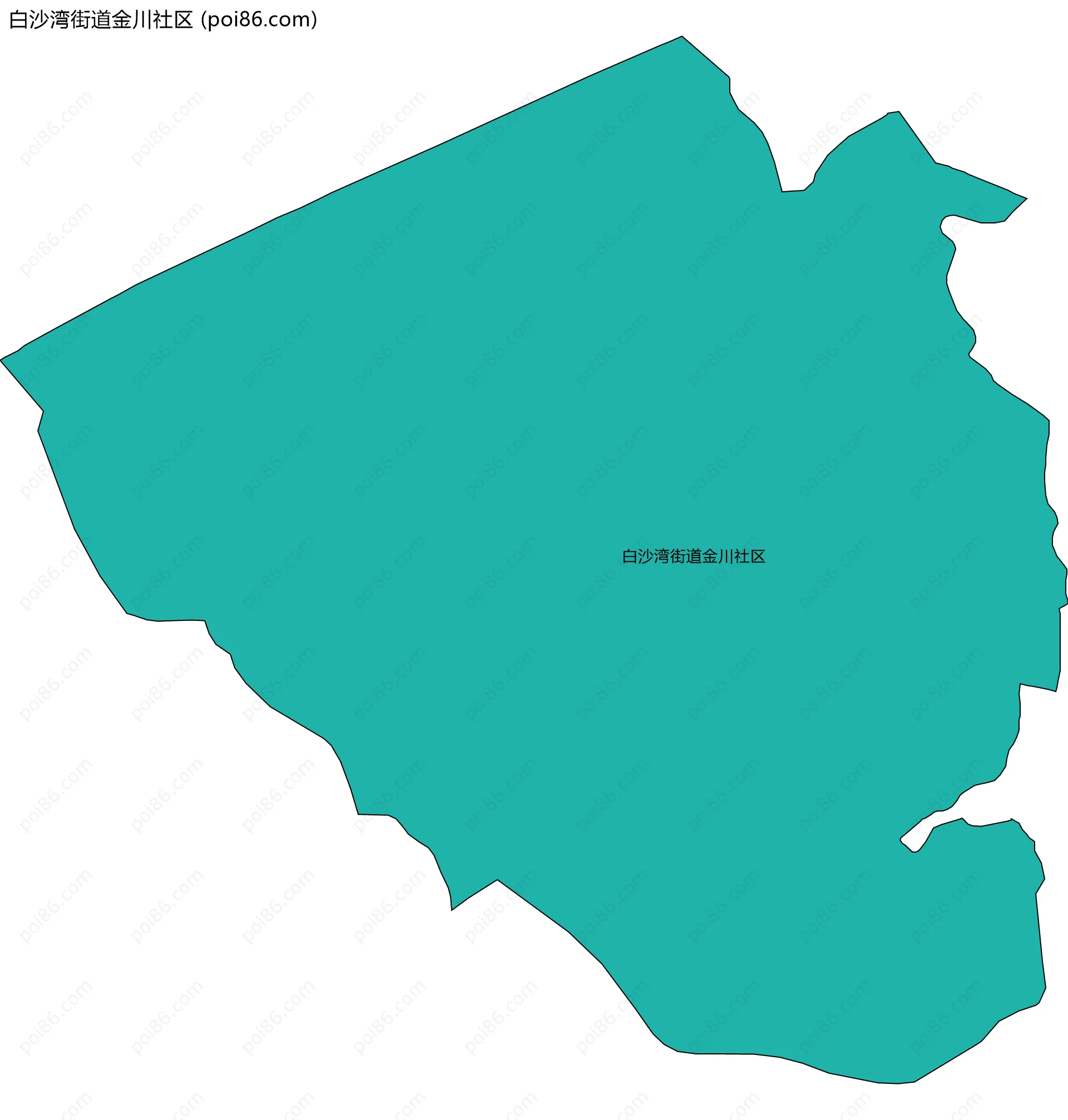 白沙湾街道金川社区边界地图