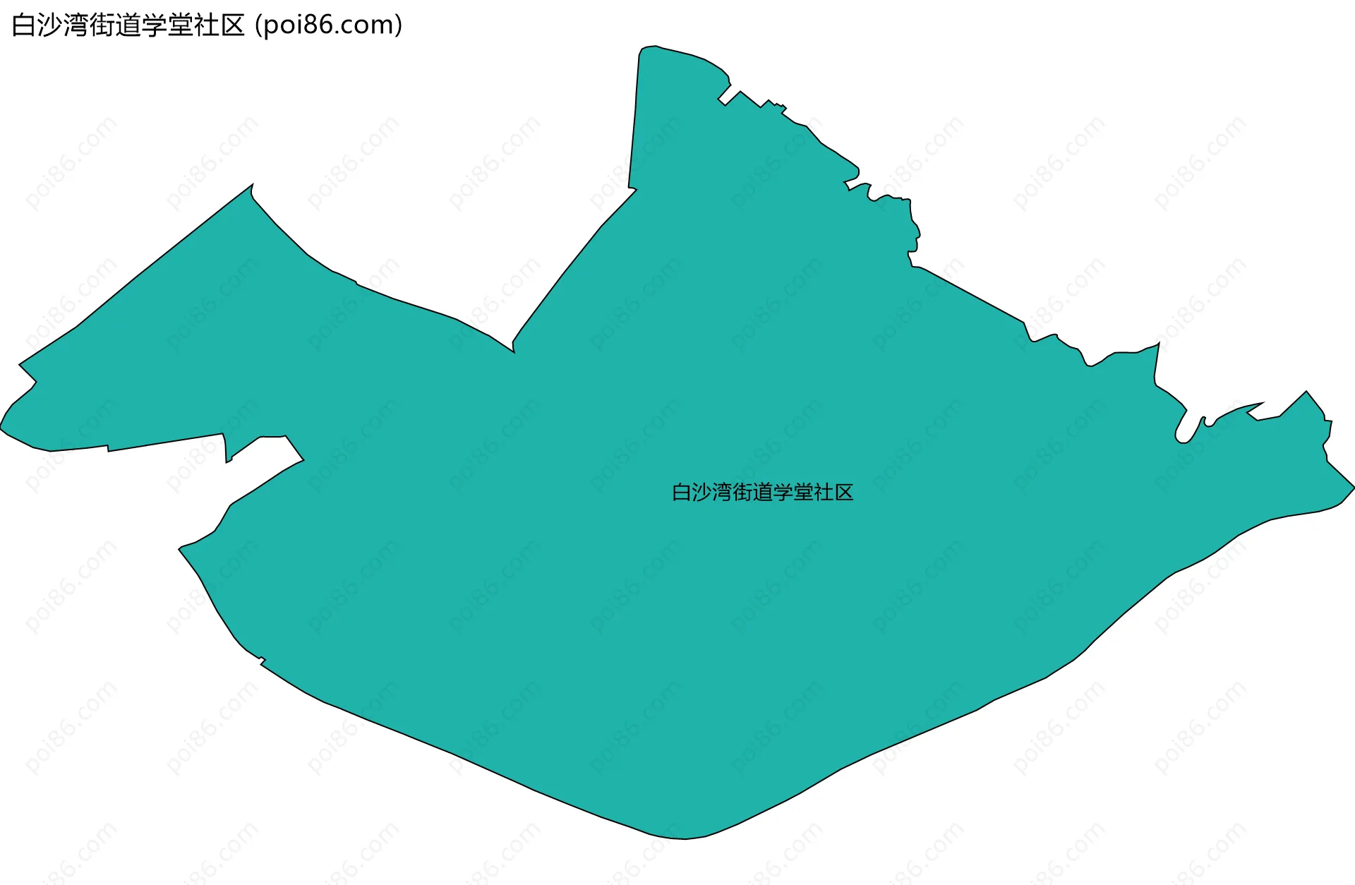白沙湾街道学堂社区边界地图