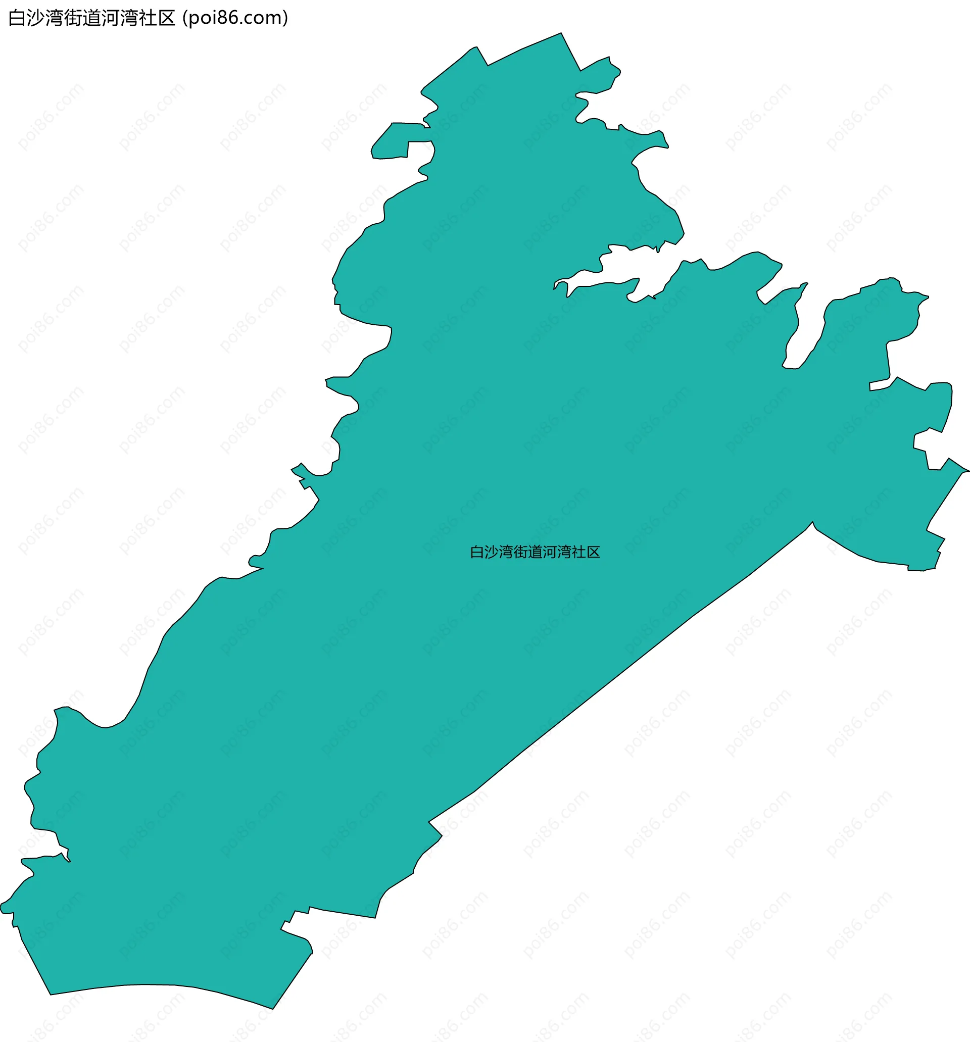 白沙湾街道河湾社区边界地图