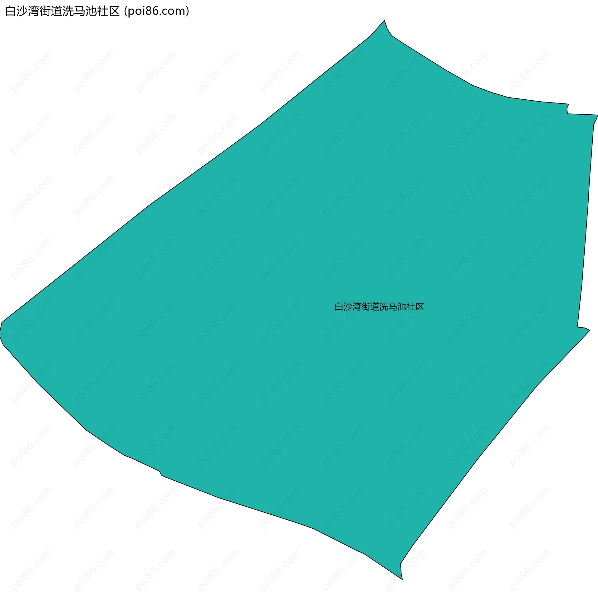 白沙湾街道洗马池社区边界地图