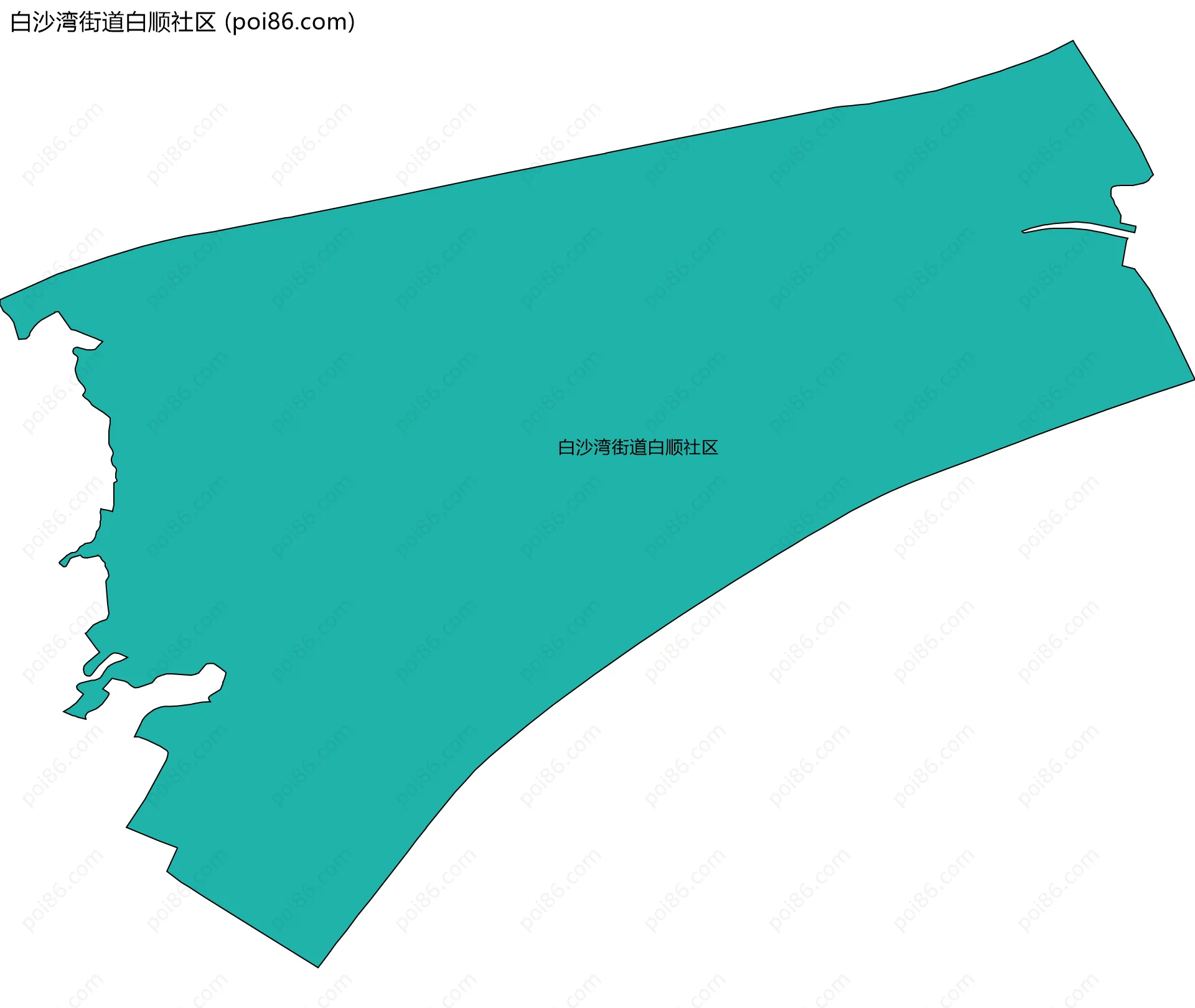 白沙湾街道白顺社区边界地图