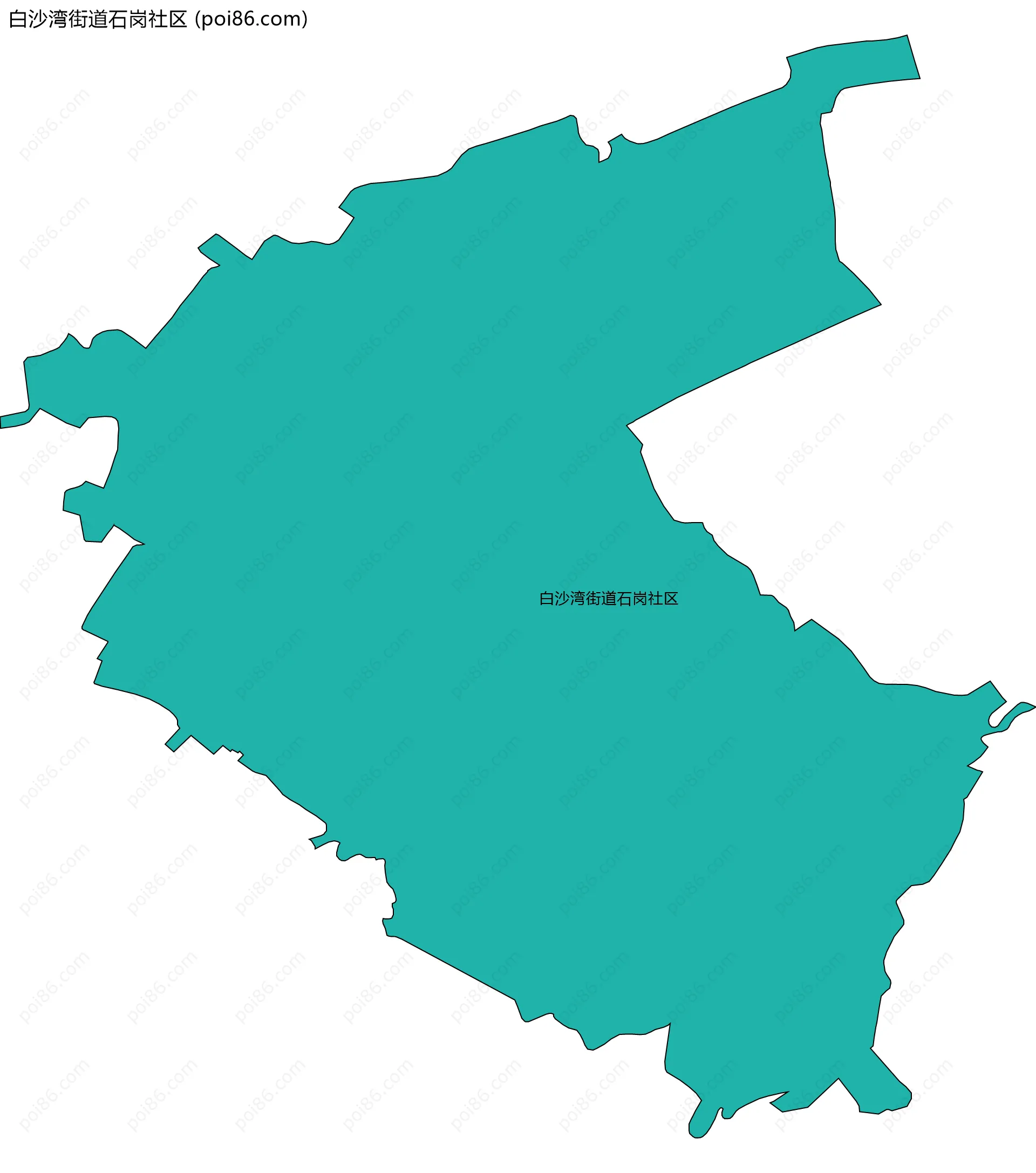 白沙湾街道石岗社区边界地图