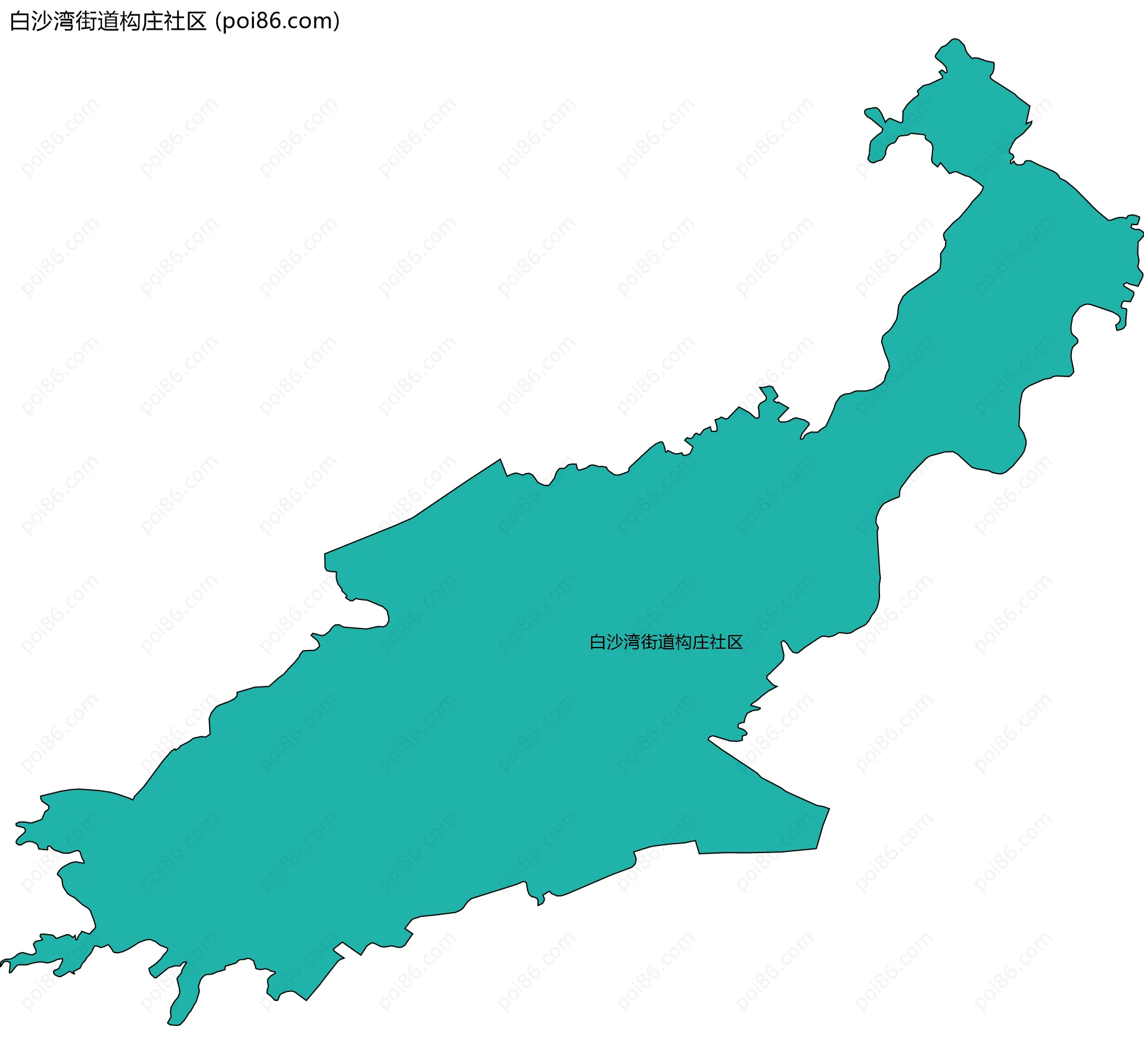 白沙湾街道构庄社区边界地图