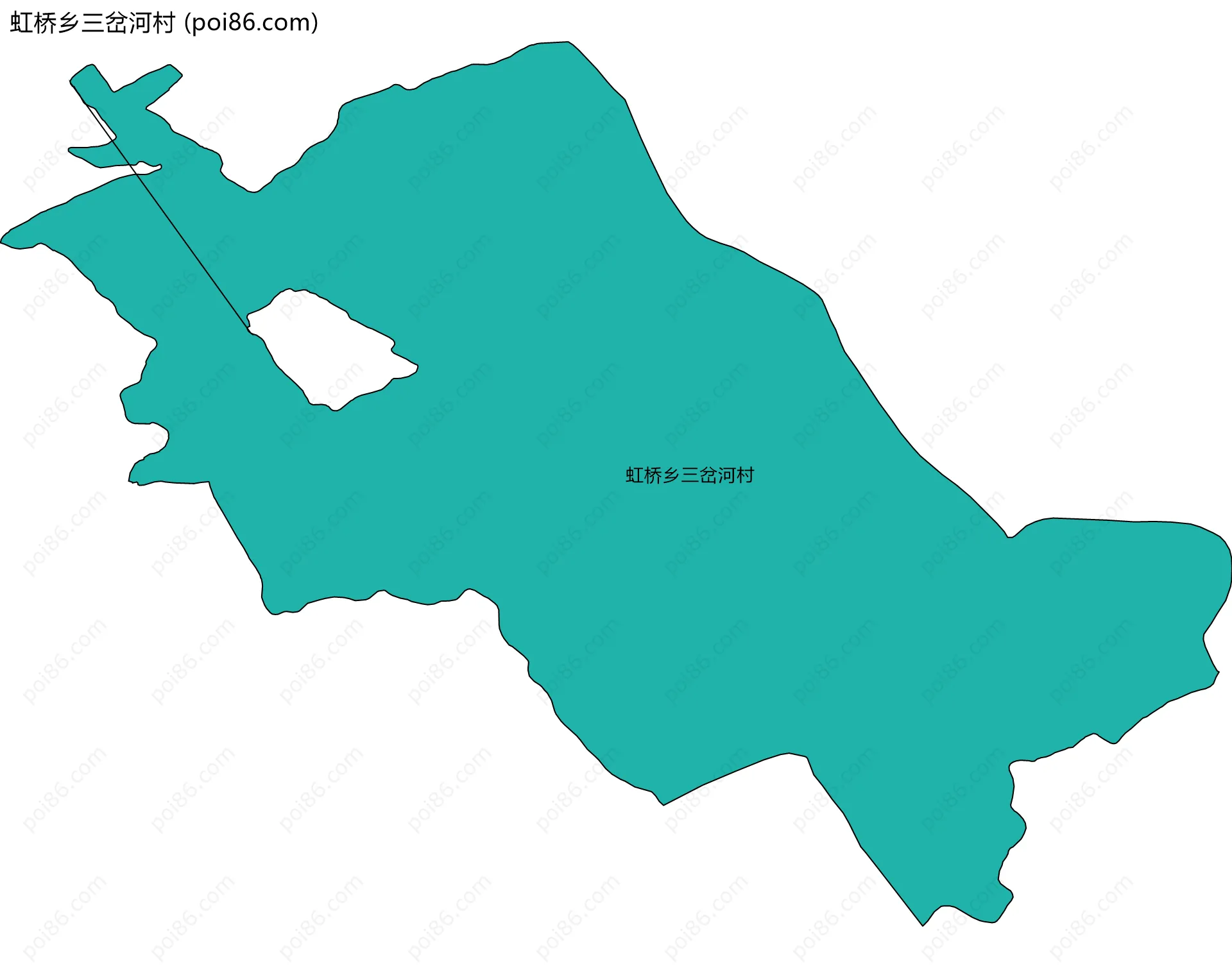 虹桥乡三岔河村边界地图
