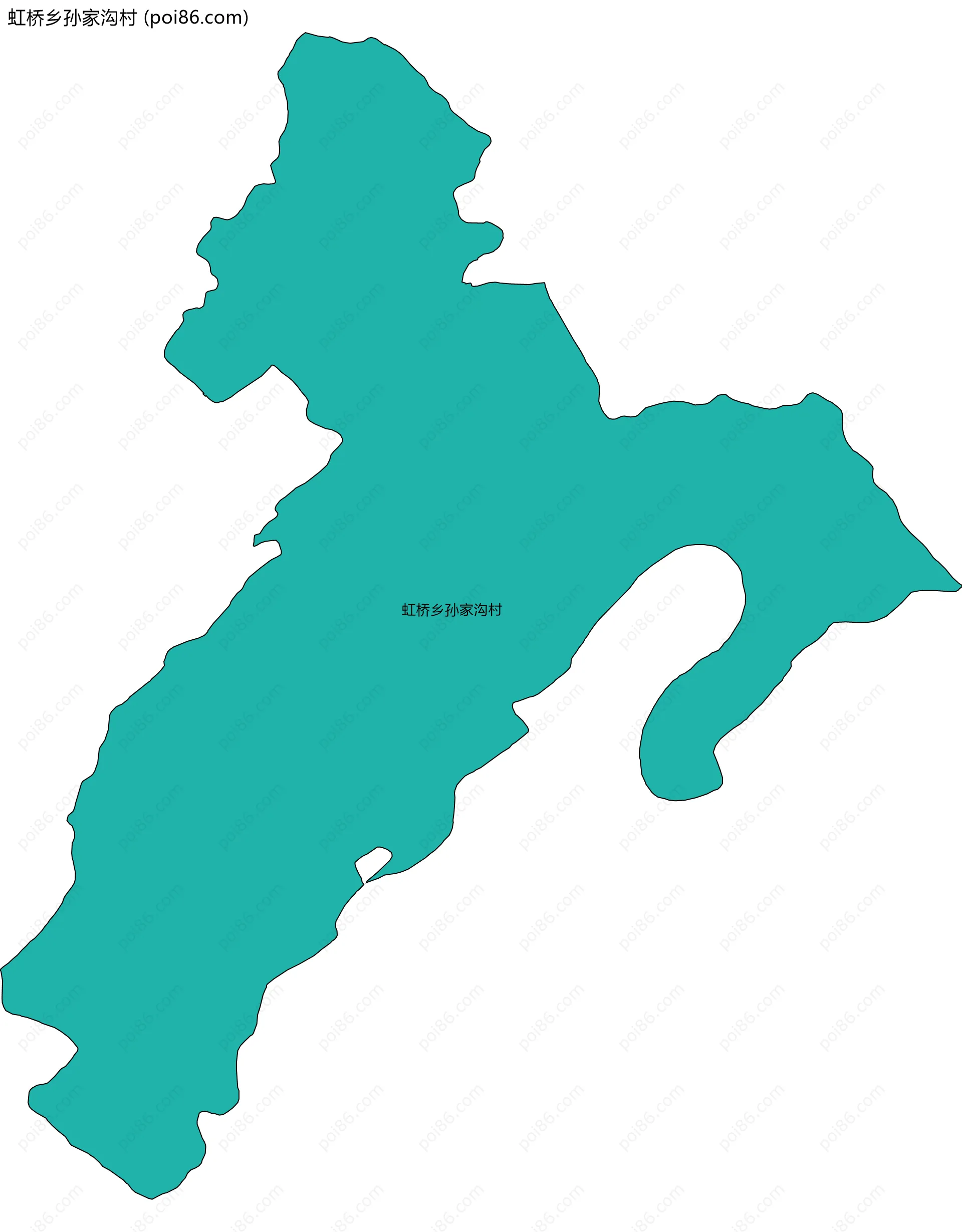 虹桥乡孙家沟村边界地图