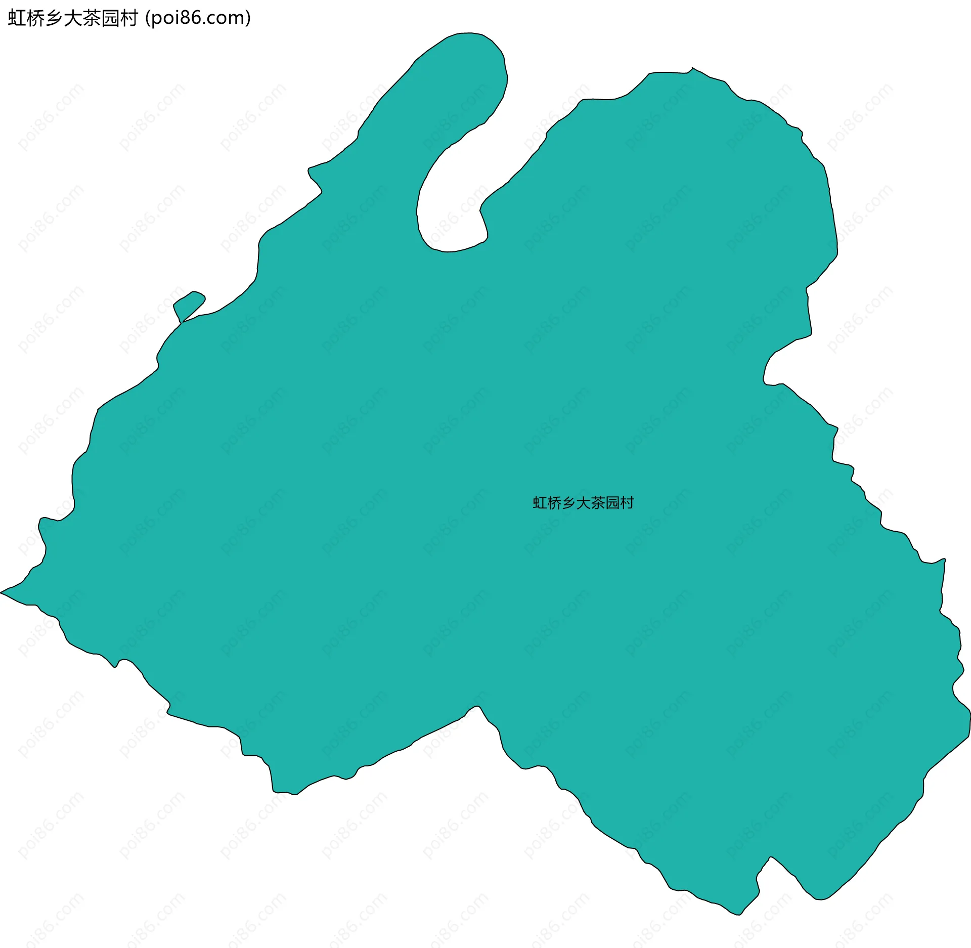 虹桥乡大茶园村边界地图