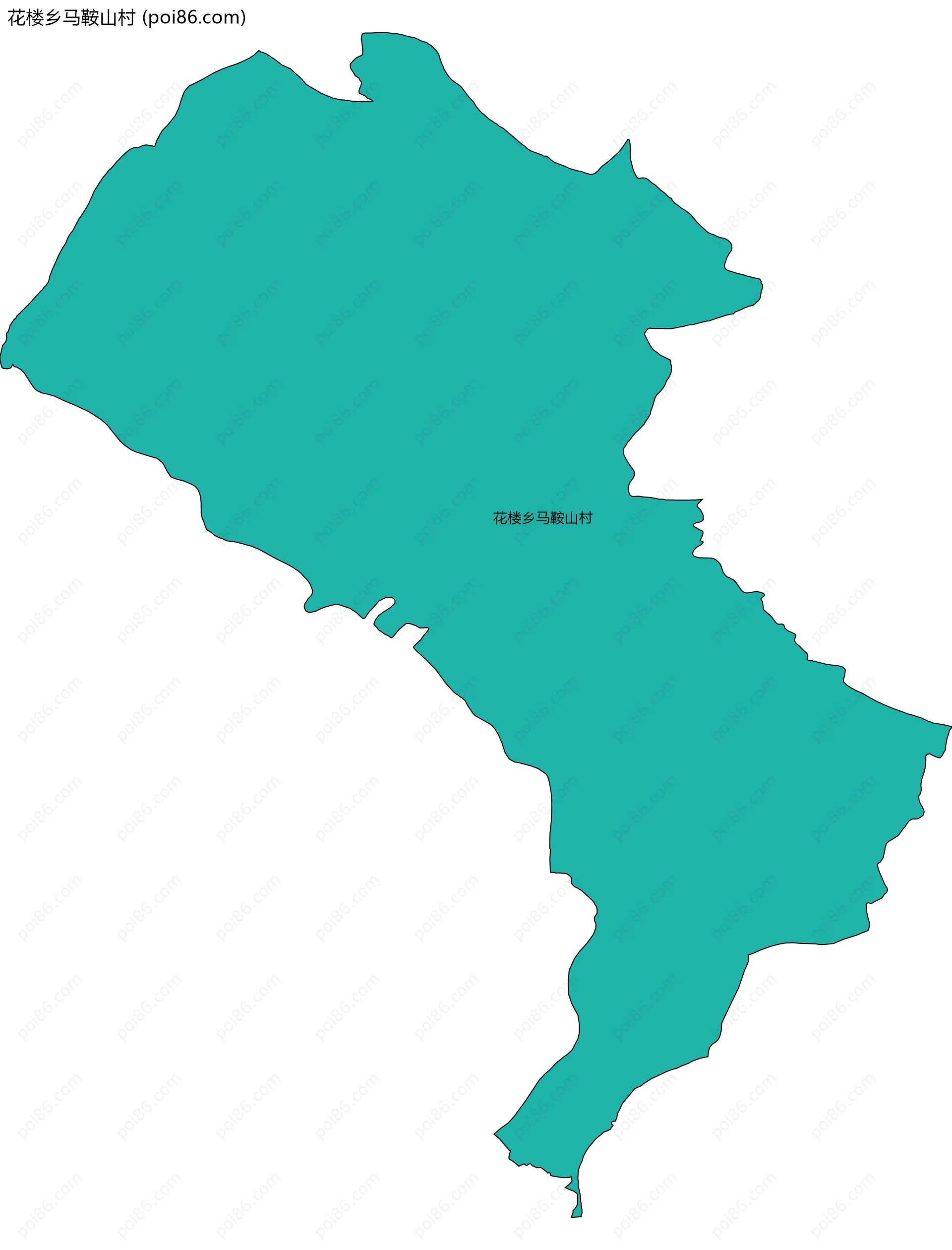 花楼乡马鞍山村边界地图